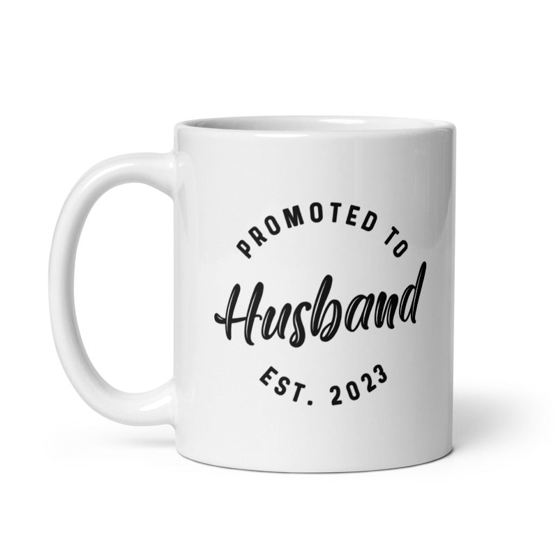Funny White Promoted To Husband Coffee Mug Nerdy Wedding Tee