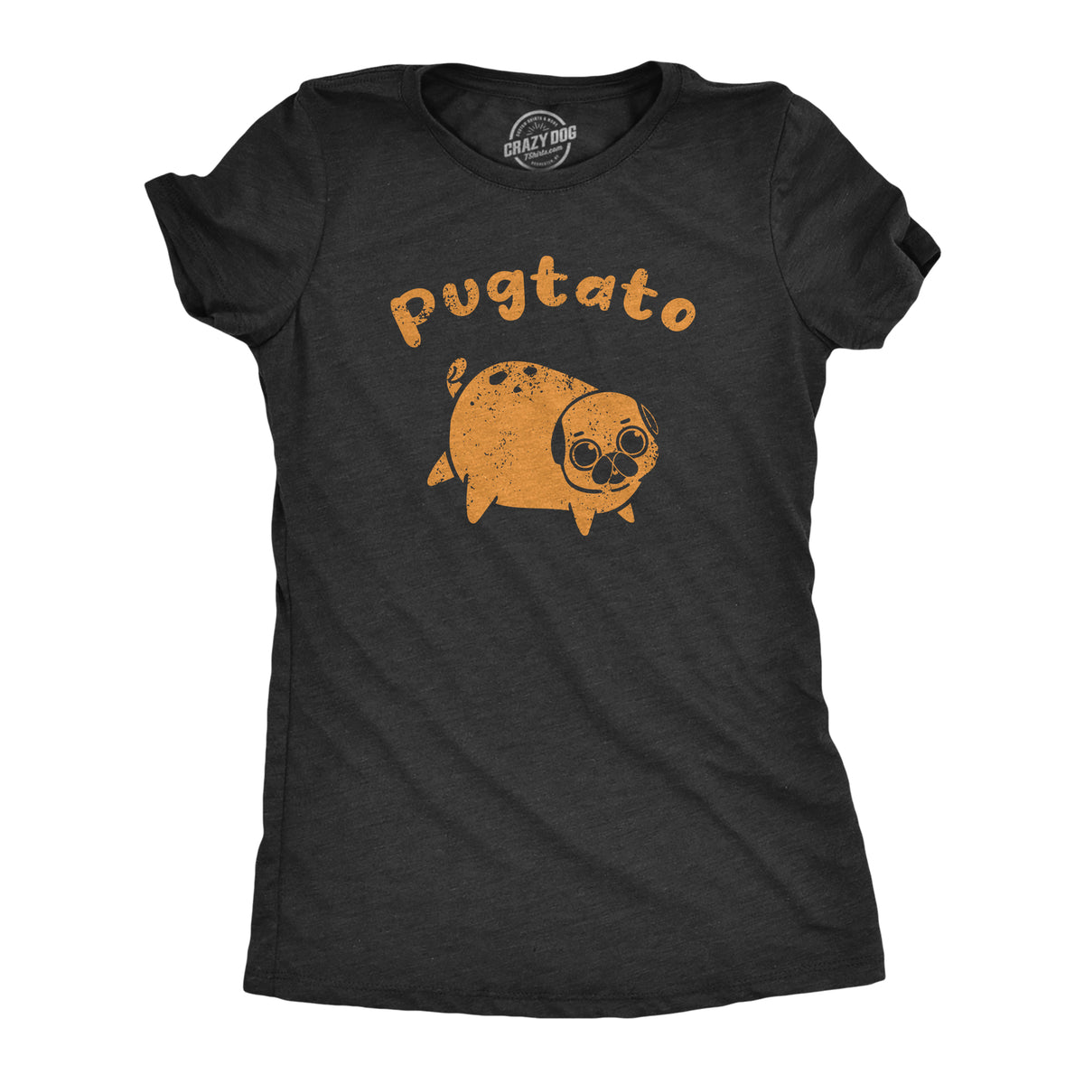 Funny Heather Black - PUGTATO Pugtato Womens T Shirt Nerdy Dog Food Tee