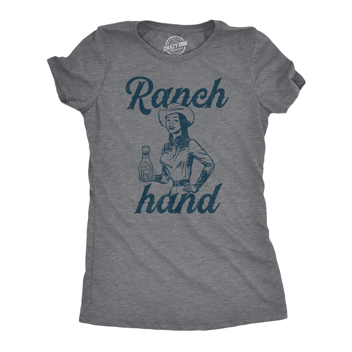 Funny Dark Heather Grey - RANCH Ranch Hand Womens T Shirt Nerdy Food Sarcastic Tee