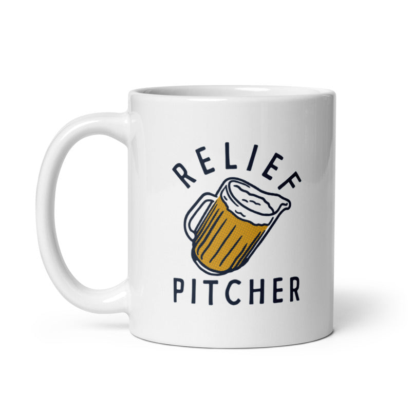Funny White Relief Pitcher Coffee Mug Nerdy Drinking Beer Tee