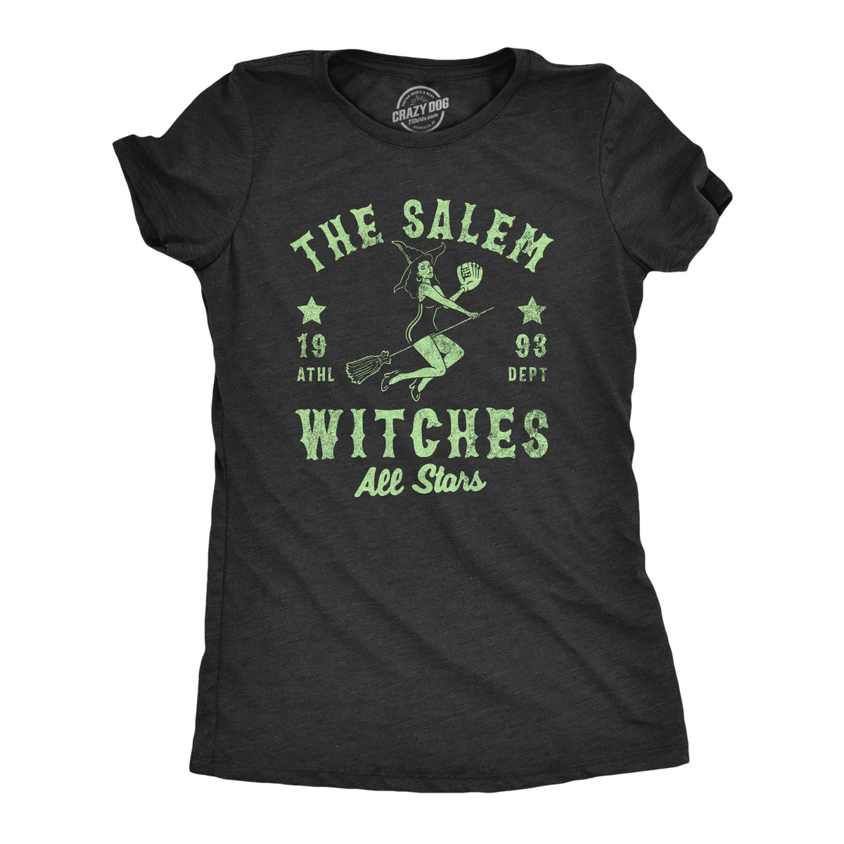 Funny Heather Black - SALEM The Salem Witch All Stars Womens T Shirt Nerdy Halloween Baseball Tee