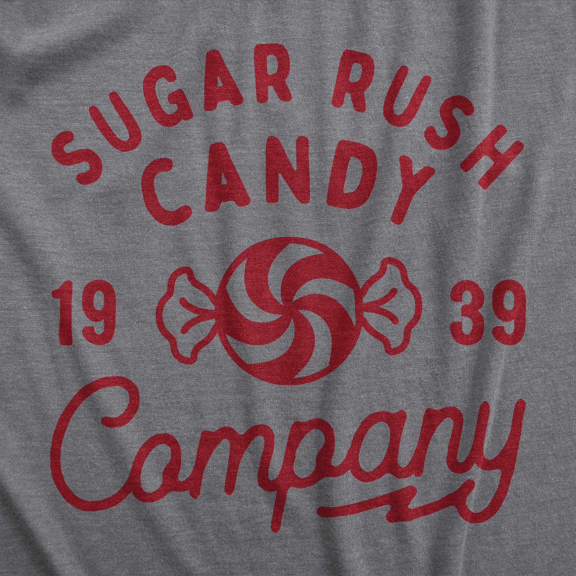 Funny Dark Heather Grey - SUGARRUSH Sugar Rush Candy Company Youth T Shirt Nerdy Food Tee