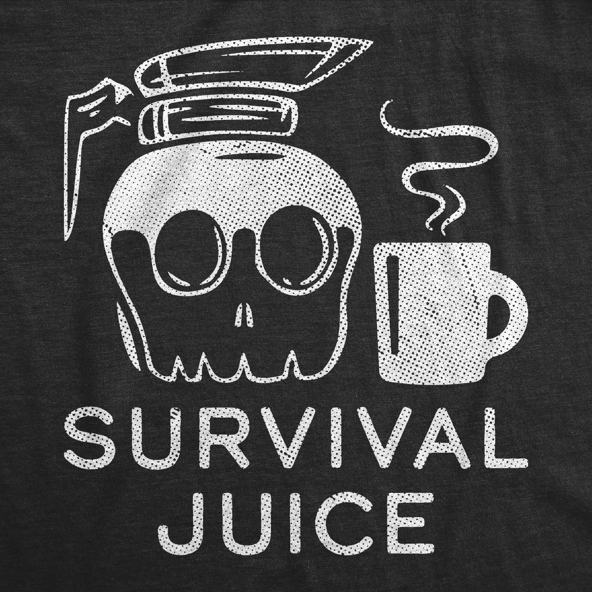 Funny Heather Black - SURVIVAL Survival Juice Mens T Shirt Nerdy Coffee Sarcastic Tee
