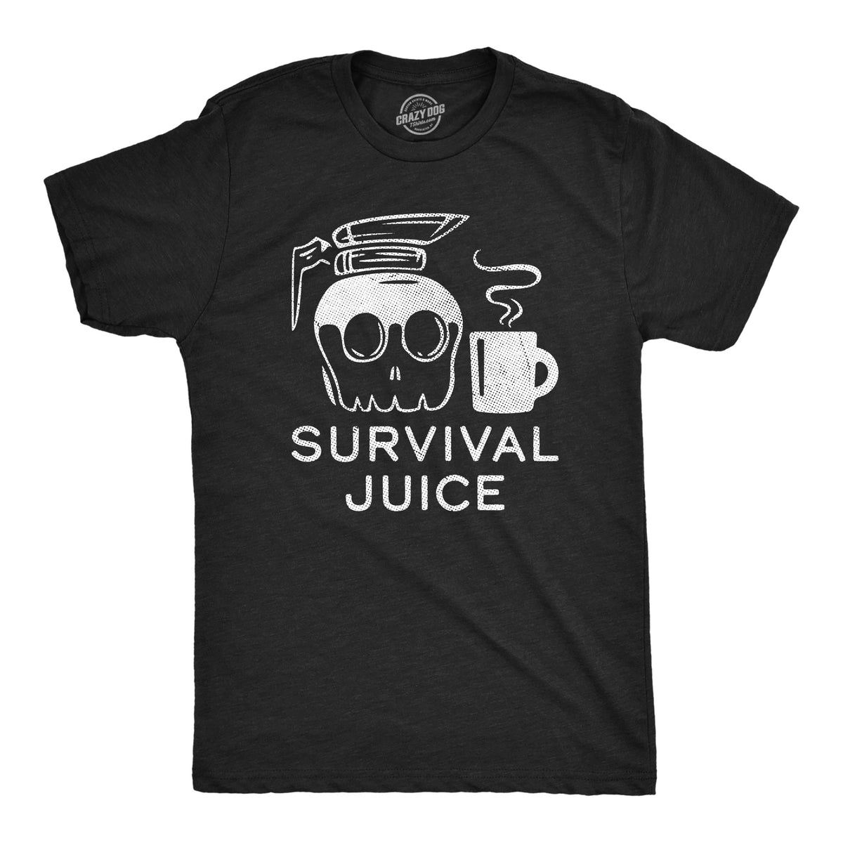 Funny Heather Black - SURVIVAL Survival Juice Mens T Shirt Nerdy Coffee Sarcastic Tee