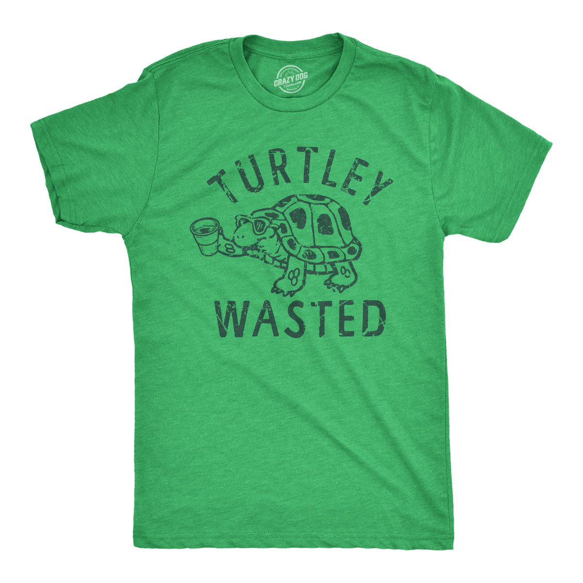 Funny Heather Green - TURTLEY Turtley Wasted Mens T Shirt Nerdy Drinking Animal Tee