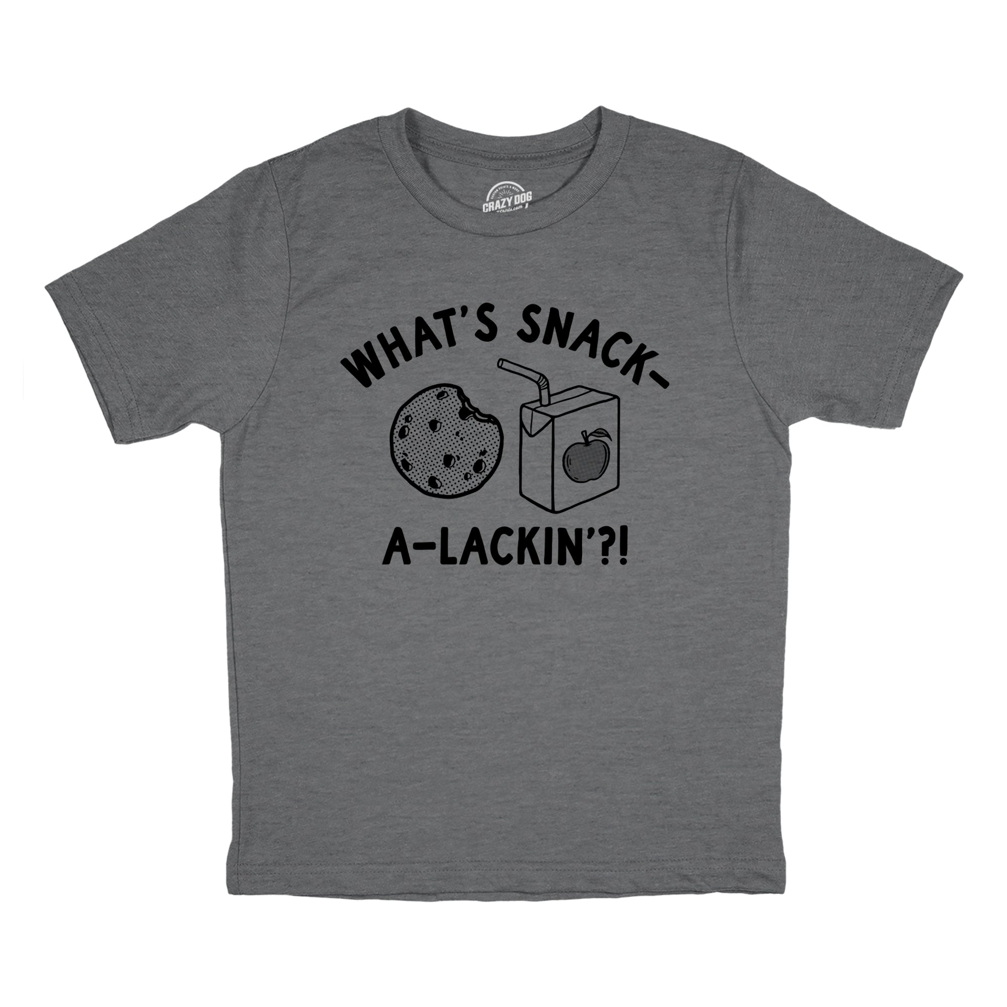 Funny Dark Heather Grey - SNACK Whats Snack A Lackin Youth T Shirt Nerdy Food Tee
