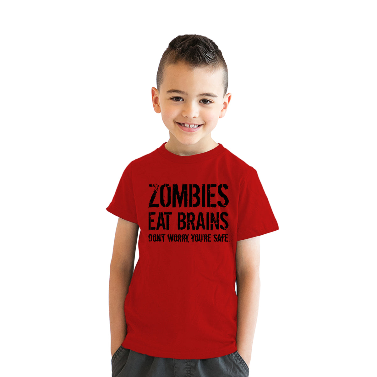 Zombies Eat Brains Don&#39;t Worry You&#39;re Safe Youth T Shirt