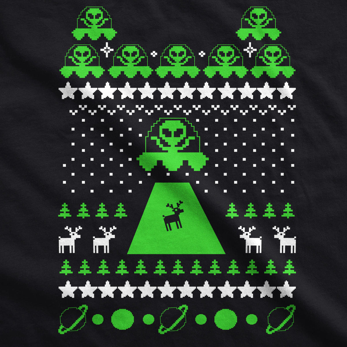 Alien Abduction Ugly Christmas Sweater Crew Neck Sweatshirt