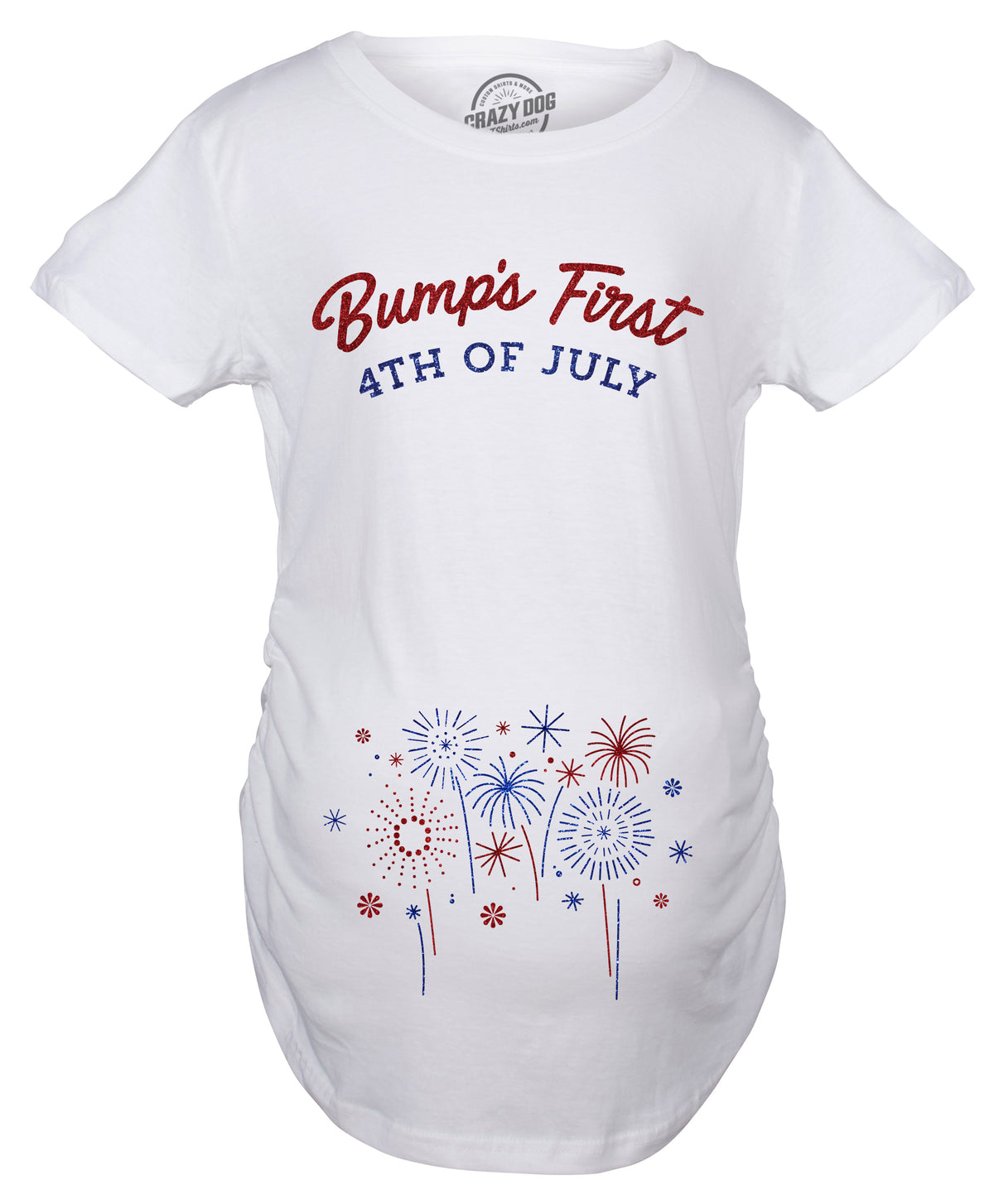 Funny White Bump&#39;s First 4th Of July Maternity T Shirt Nerdy Fourth of July Tee