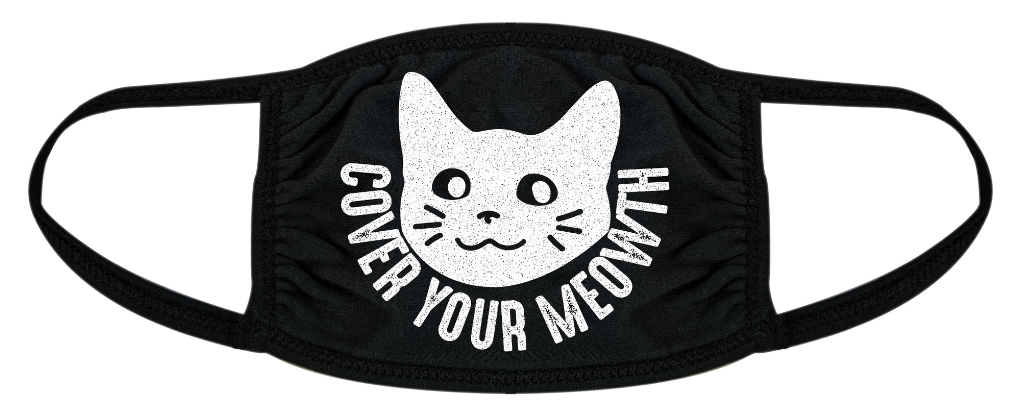 Funny Black Cover Your Meowth Face Mask Nerdy Cat Tee