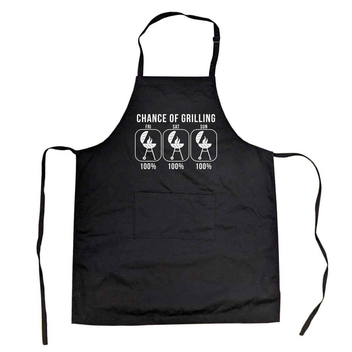 100% Chance Of Grilling Cookout Apron - Crazy Dog T-Shirts