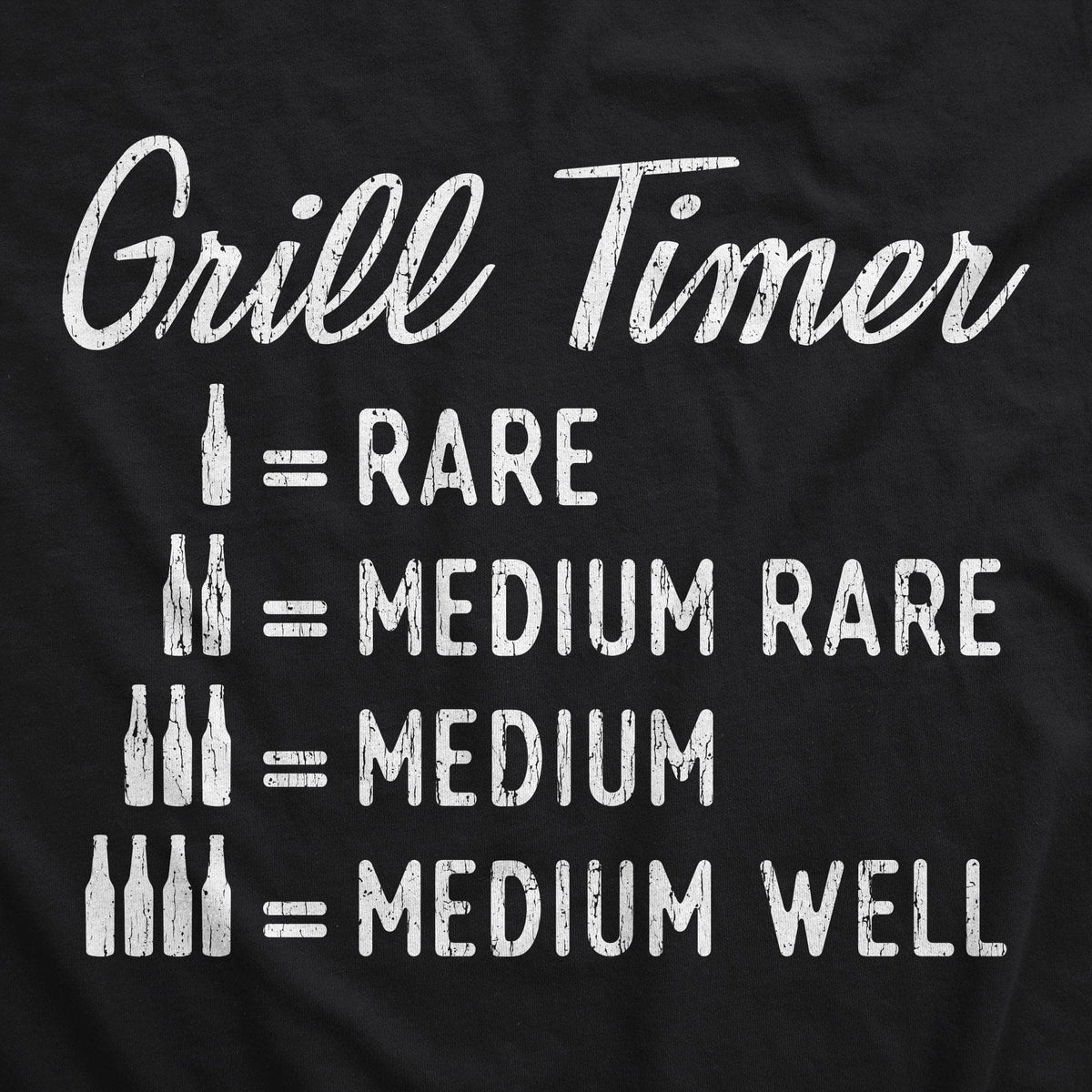Crazy Dog T-shirts Beer Grill Timer Cookout Apron Funny Backyard BBQ Dad Summer Graphic Gift (Black) - One size, Adult Unisex