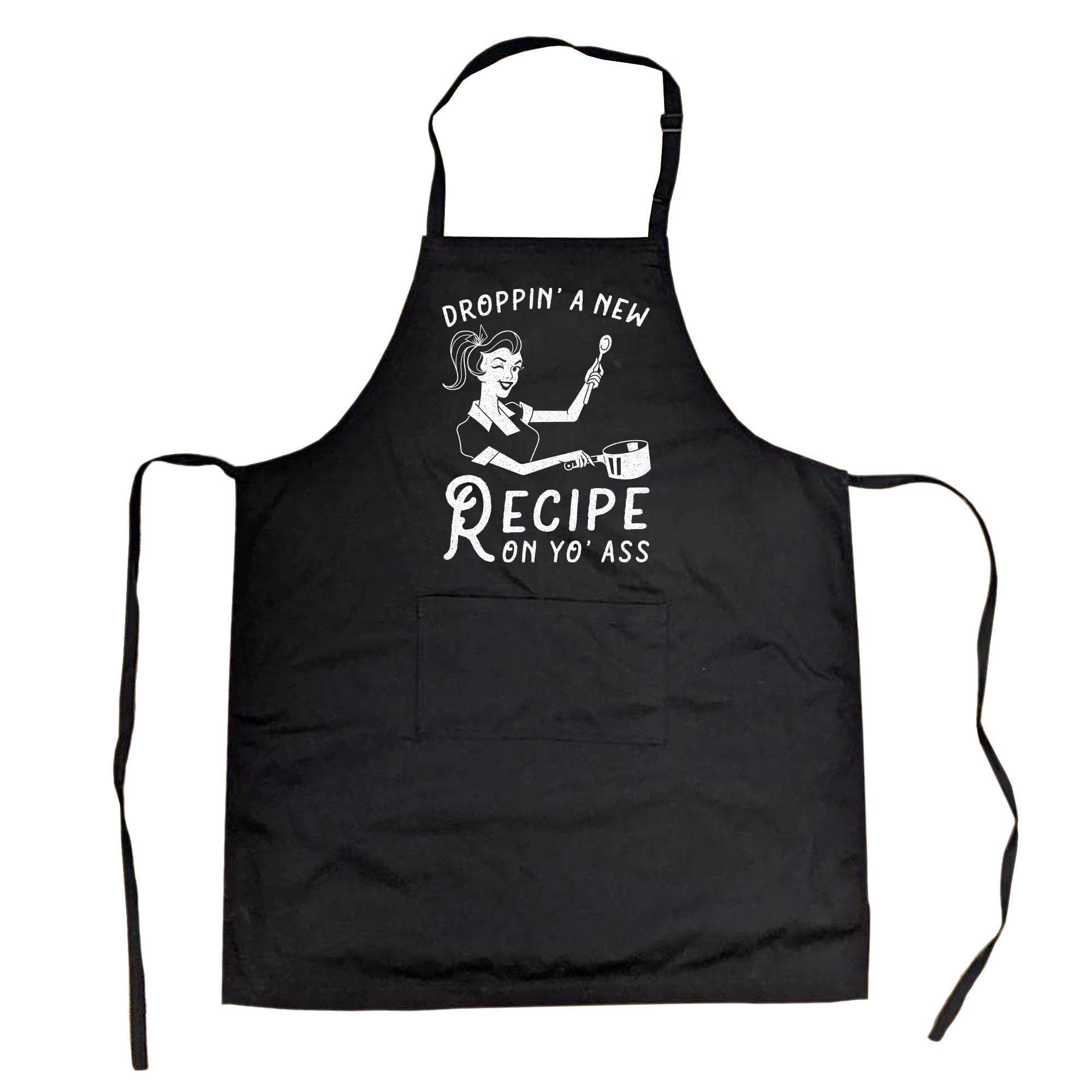 Droppin A New Recipe Cookout Apron - Crazy Dog T-Shirts
