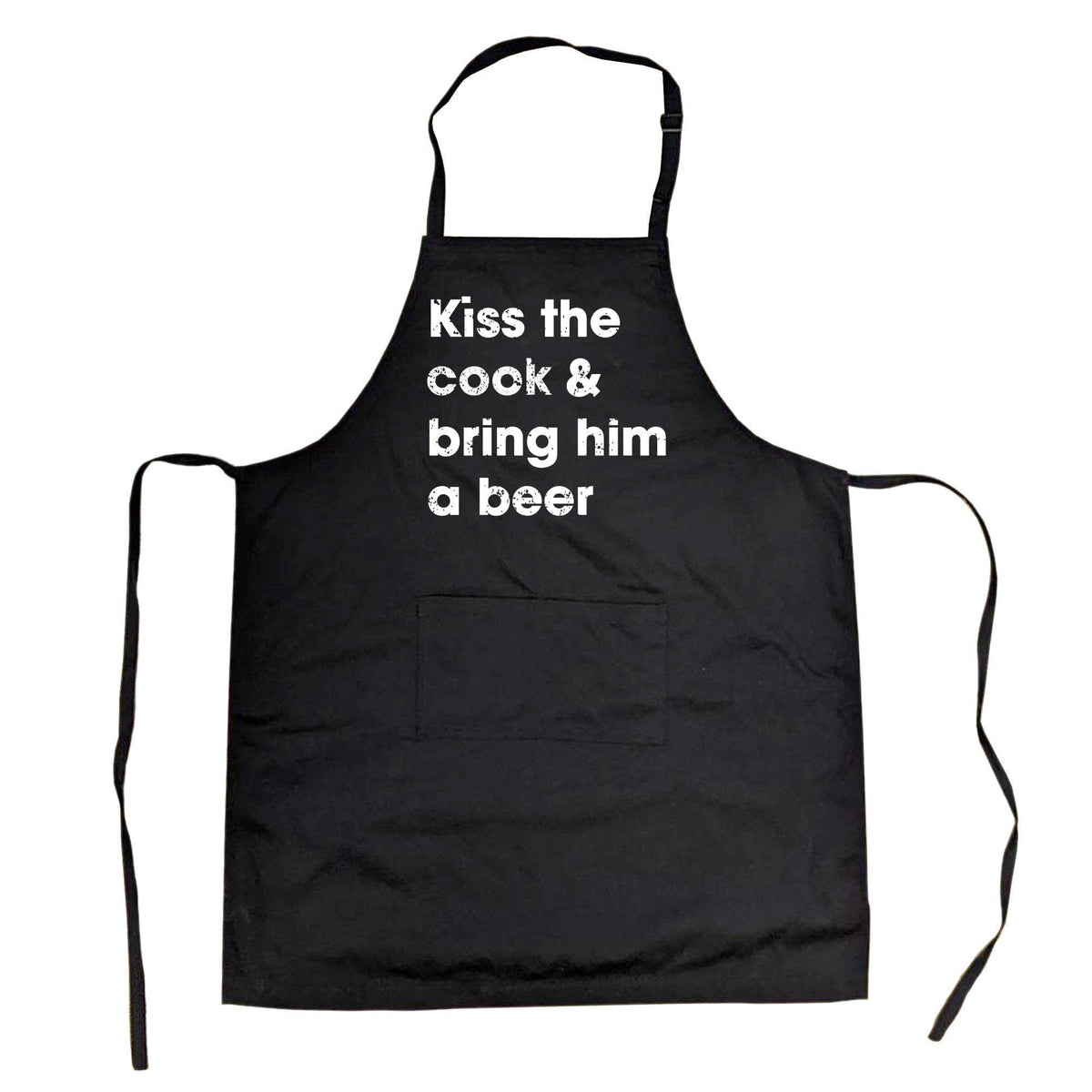 Kiss The Cook And Bring Him A Beer Cookout Apron - Crazy Dog T-Shirts