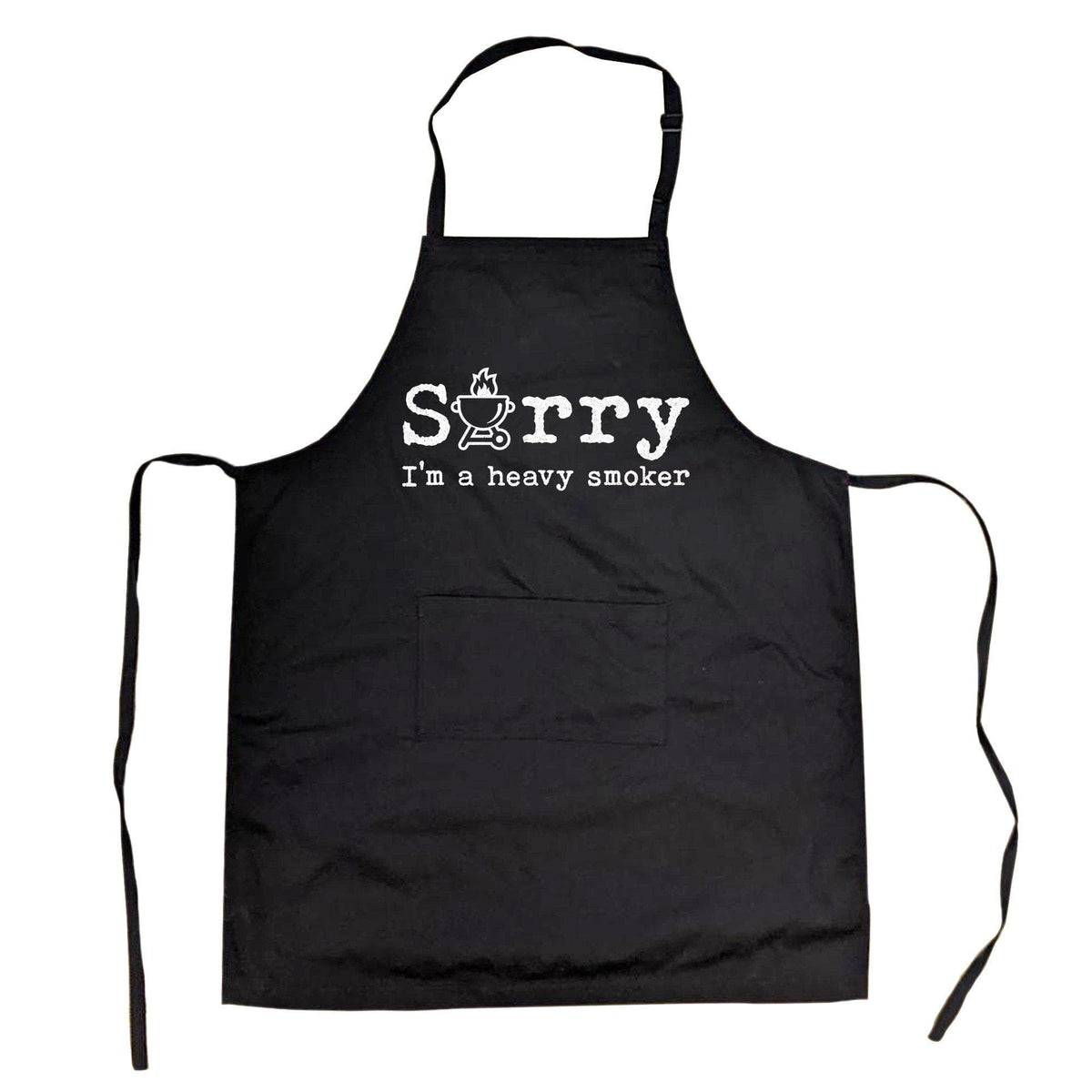 Sorry I&#39;m A Heavy Smoker Cookout Apron - Crazy Dog T-Shirts
