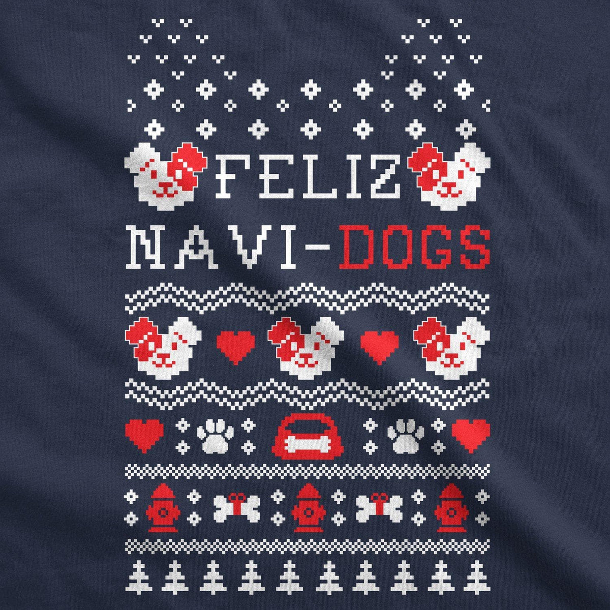 Feliz NaviDogs Crew Neck Sweatshirt - Crazy Dog T-Shirts