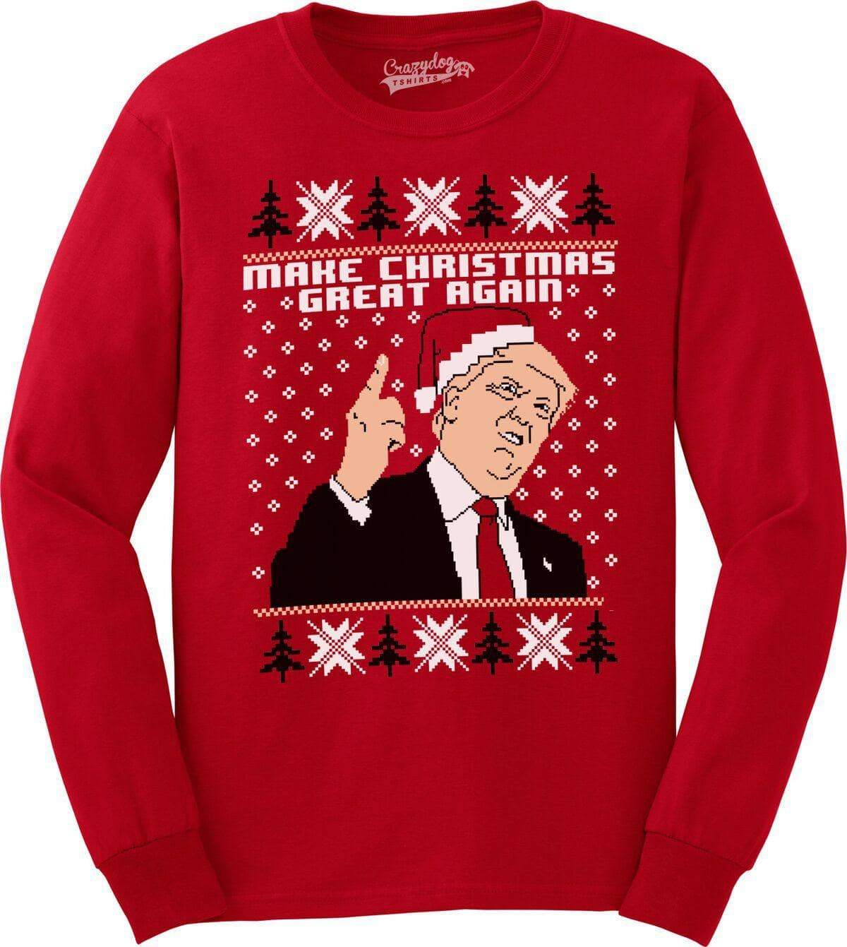 Make Christmas Great Again Crew Neck Sweatshirt  -  Crazy Dog T-Shirts