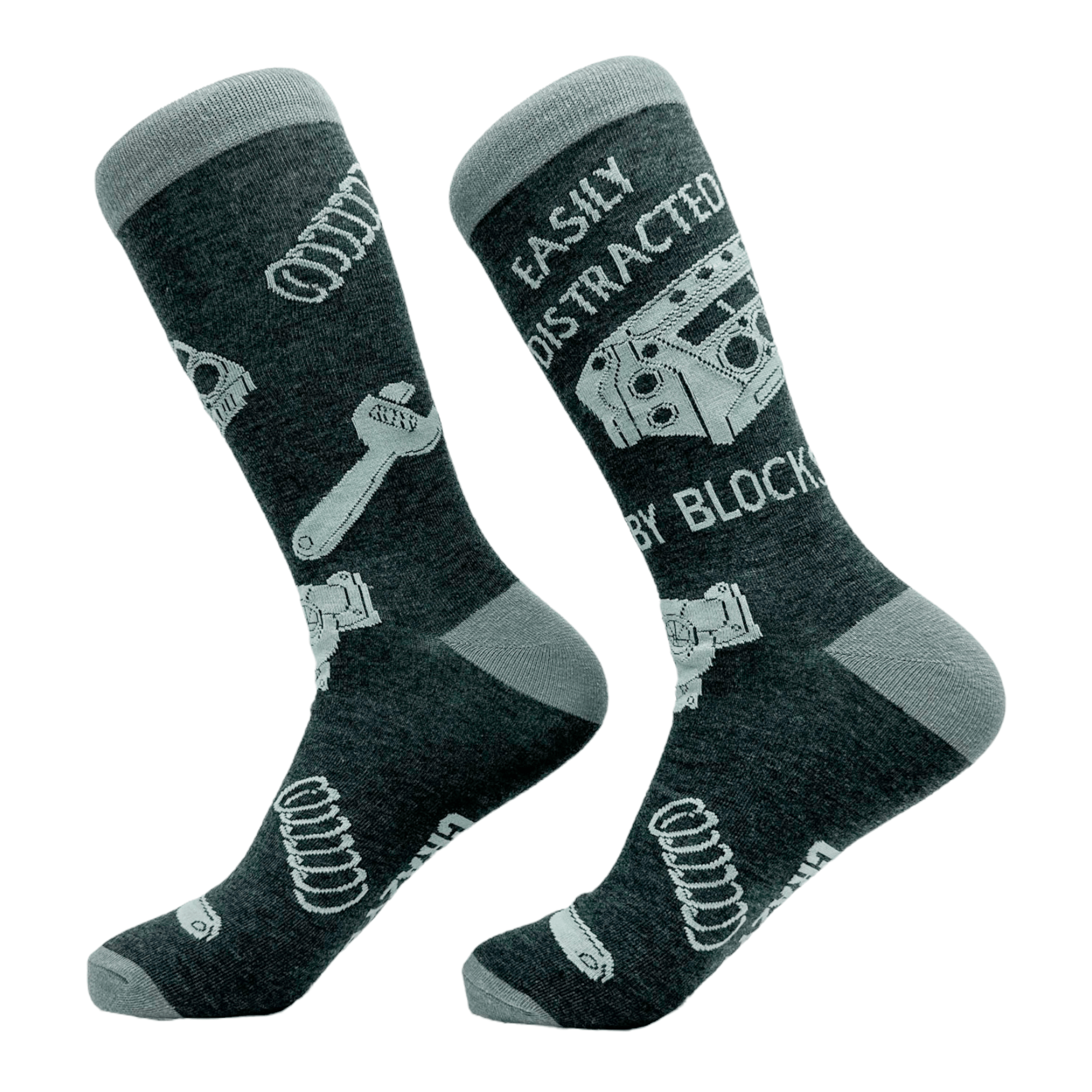 Men's Easily Distracted By Blocks Socks  -  Crazy Dog T-Shirts