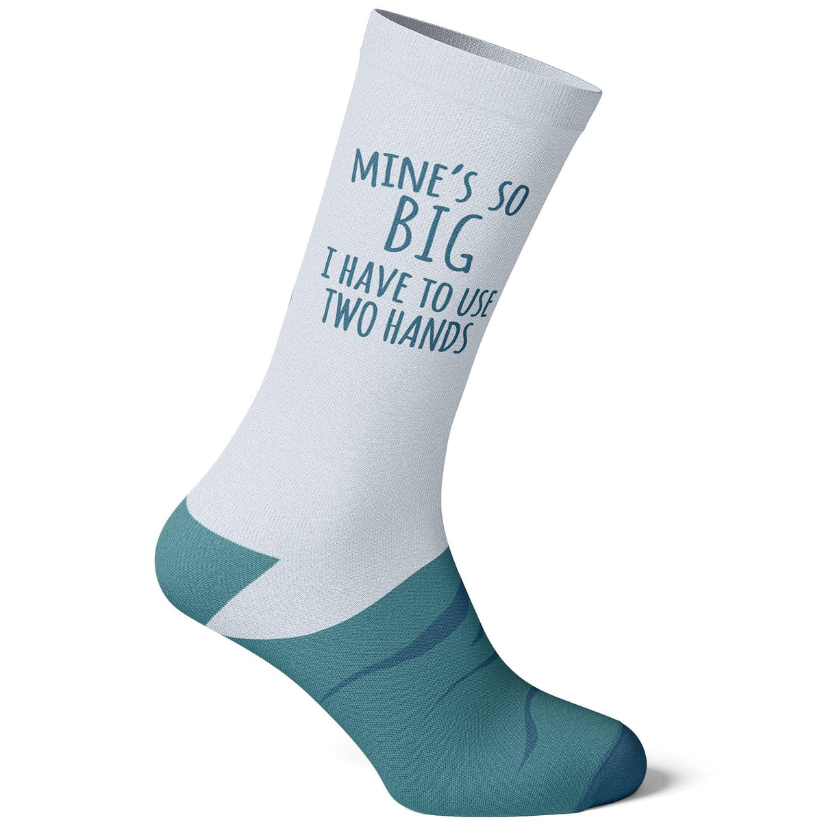 Men&#39;s Mine&#39;s So Big I Have To Use Two Hands Socks  -  Crazy Dog T-Shirts