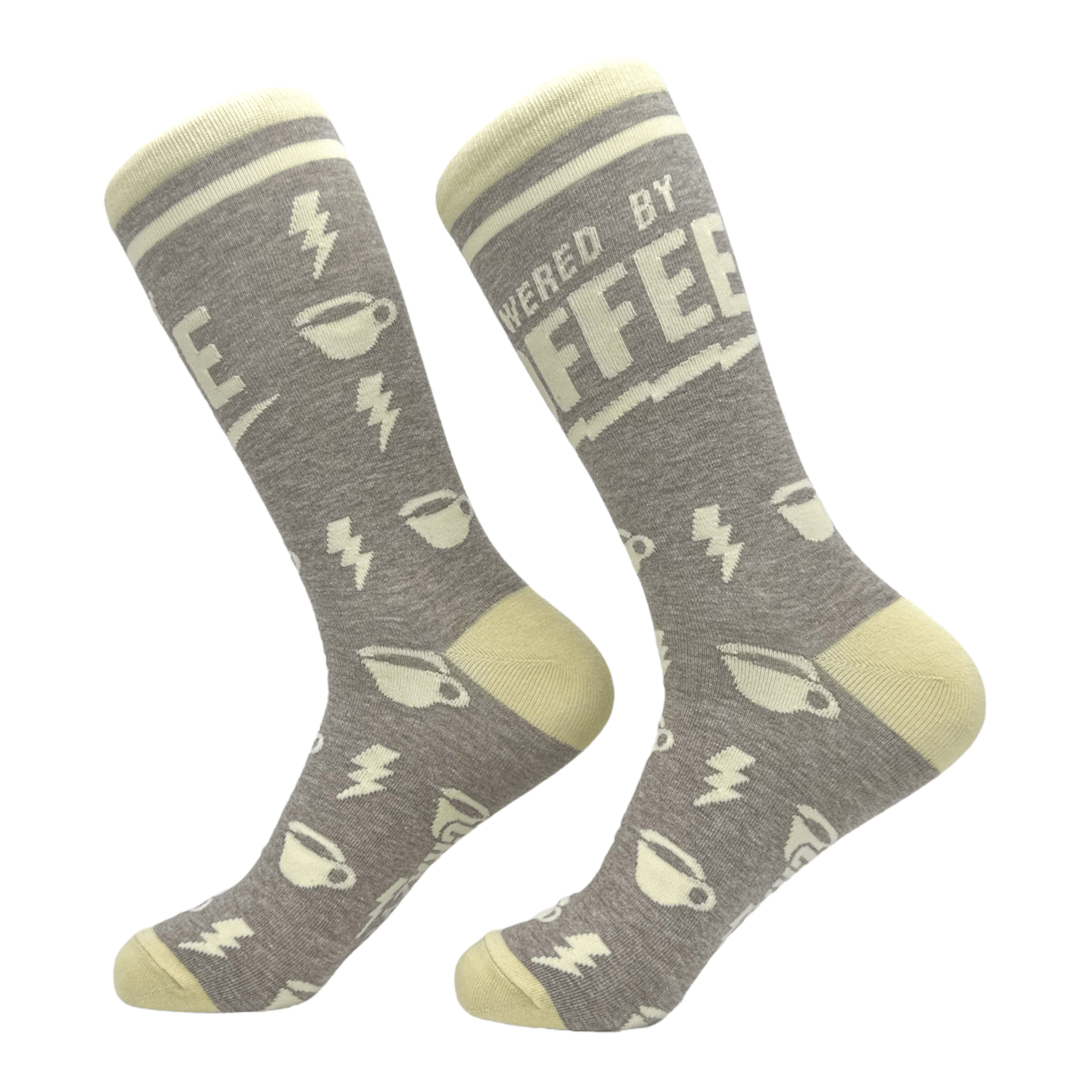Men's Powered By Coffee Socks  -  Crazy Dog T-Shirts