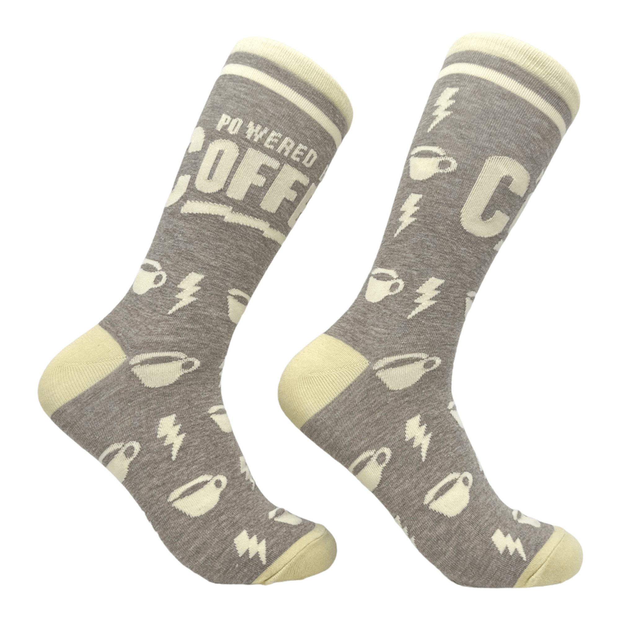 Men's Powered By Coffee Socks  -  Crazy Dog T-Shirts