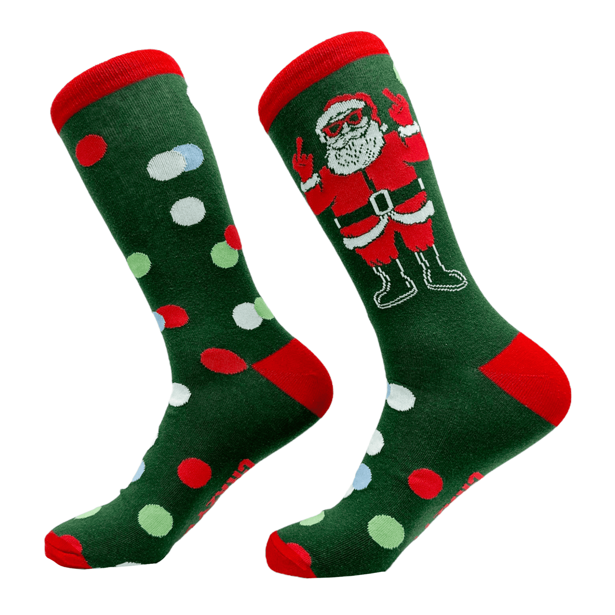 Men&#39;s Santa Flipping Bird Socks  -  Crazy Dog T-Shirts