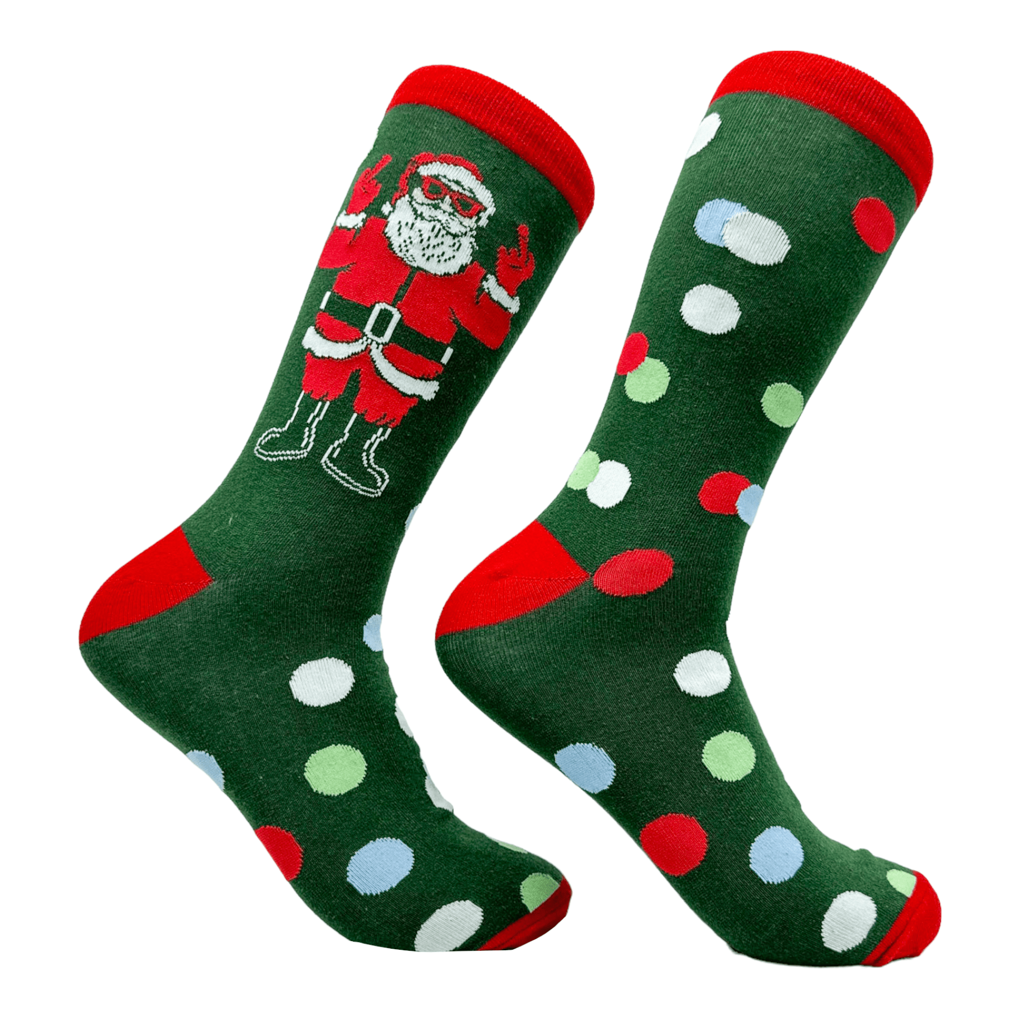 Men's Santa Flipping Bird Socks  -  Crazy Dog T-Shirts