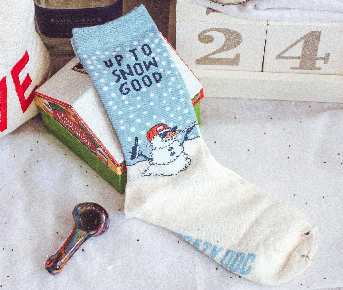 Men&#39;s Up To Snow Good Socks - Crazy Dog T-Shirts