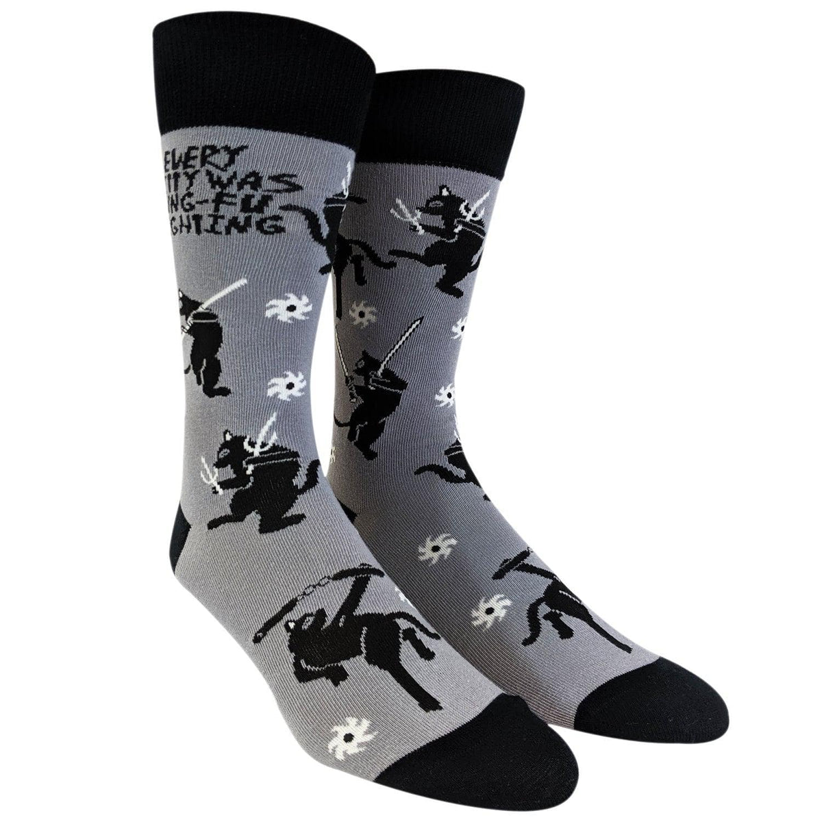Mens Every Kitty Was Kung-Fu Fighting Socks  -  Crazy Dog T-Shirts