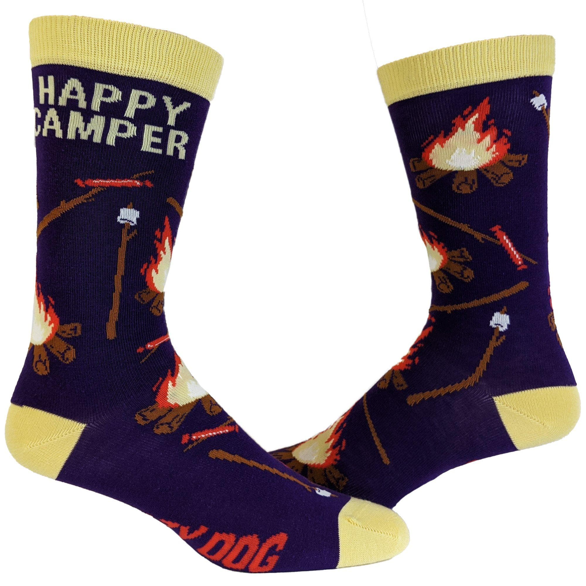 Mens Happy Camper Socks - Crazy Dog T-Shirts