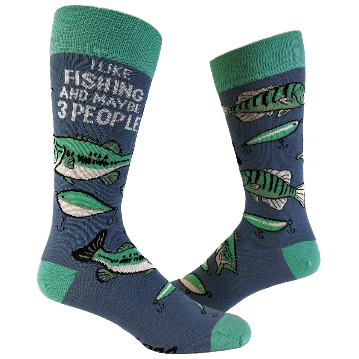 Mens I Like Fishing And Maybe 3 People Socks  -  Crazy Dog T-Shirts