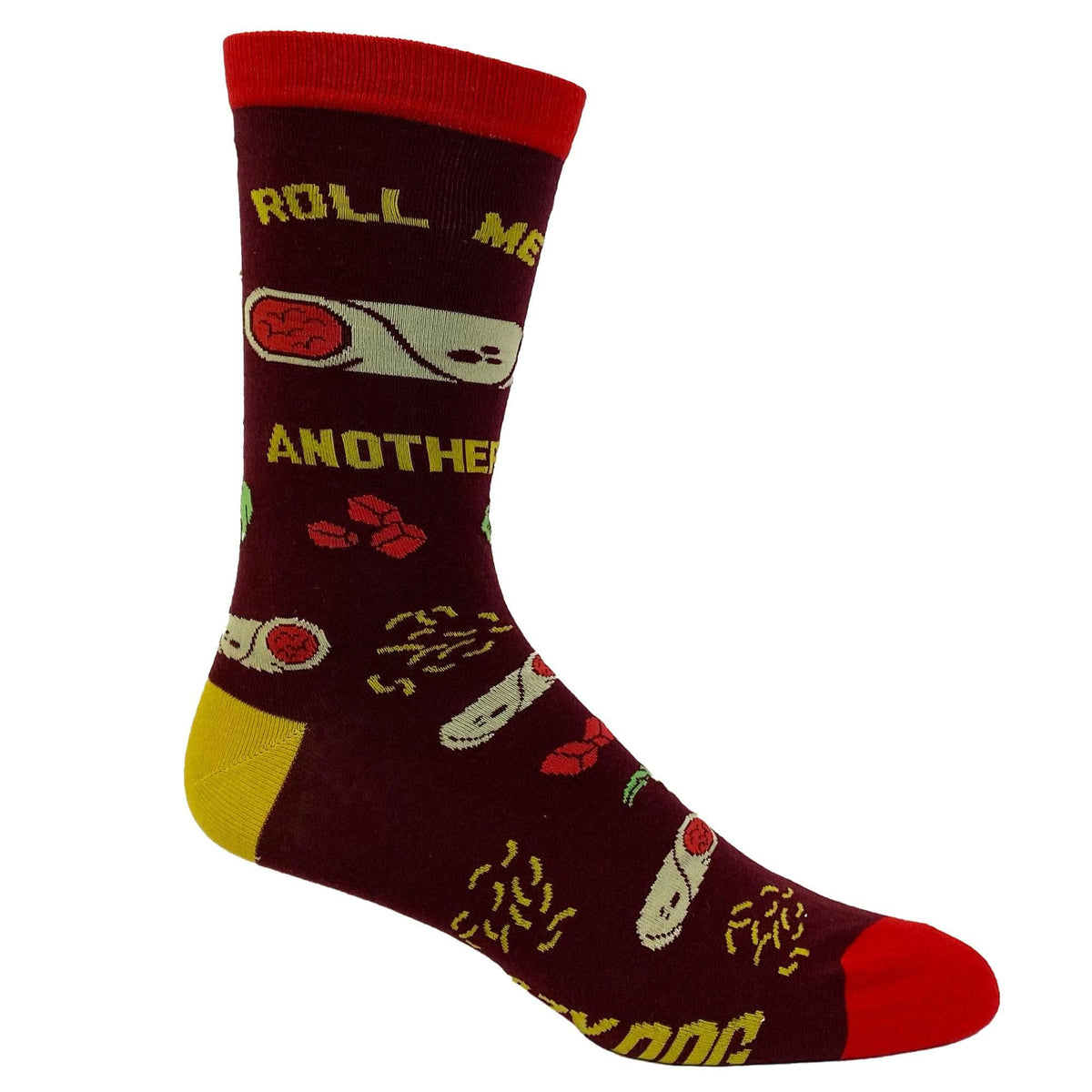 Mens Roll Me Another Burrito Socks  -  Crazy Dog T-Shirts