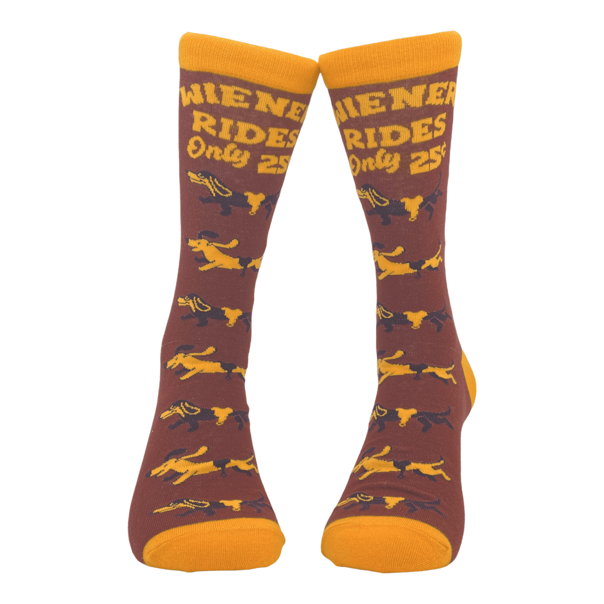Mens Wiener Rides Socks  -  Crazy Dog T-Shirts