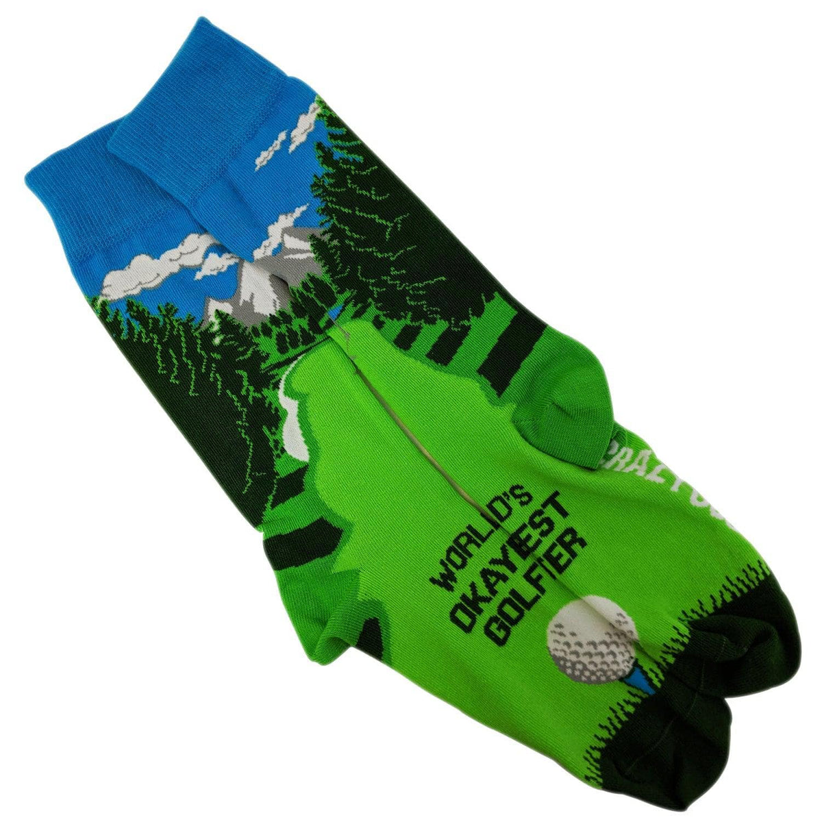 Mens World&#39;s Okayest Golfer Socks  -  Crazy Dog T-Shirts