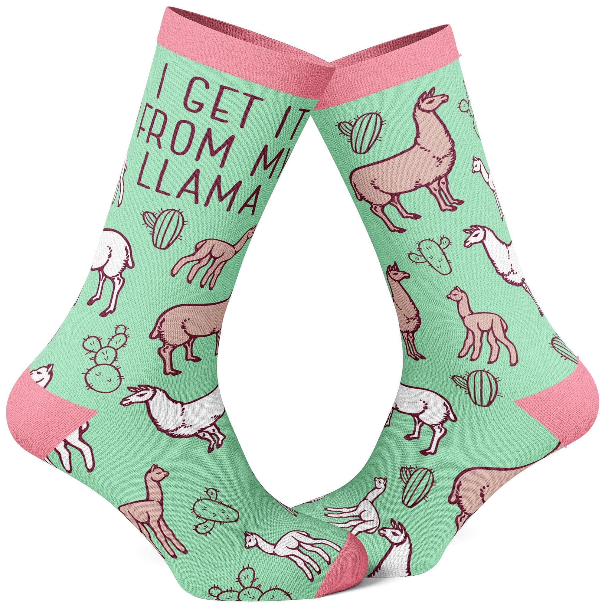 Women's I Get It From My Llama Socks  -  Crazy Dog T-Shirts
