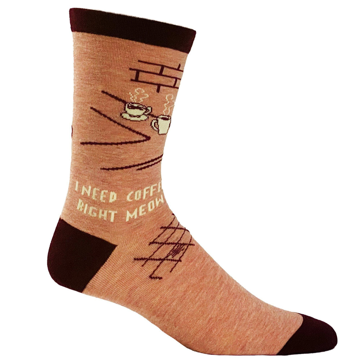Women&#39;s I Need Coffee Right Meow Socks - Crazy Dog T-Shirts