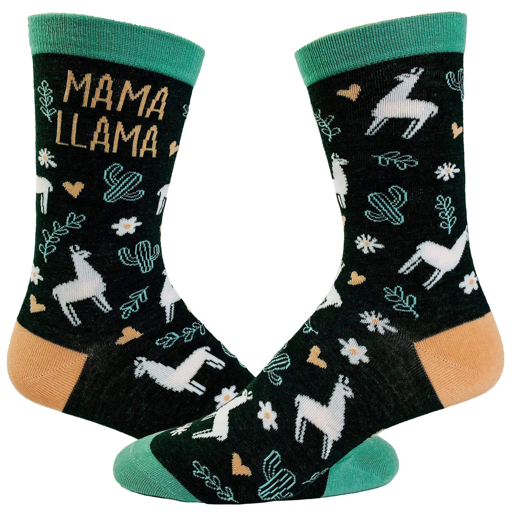 Women's Mama Llama Socks - Crazy Dog T-Shirts