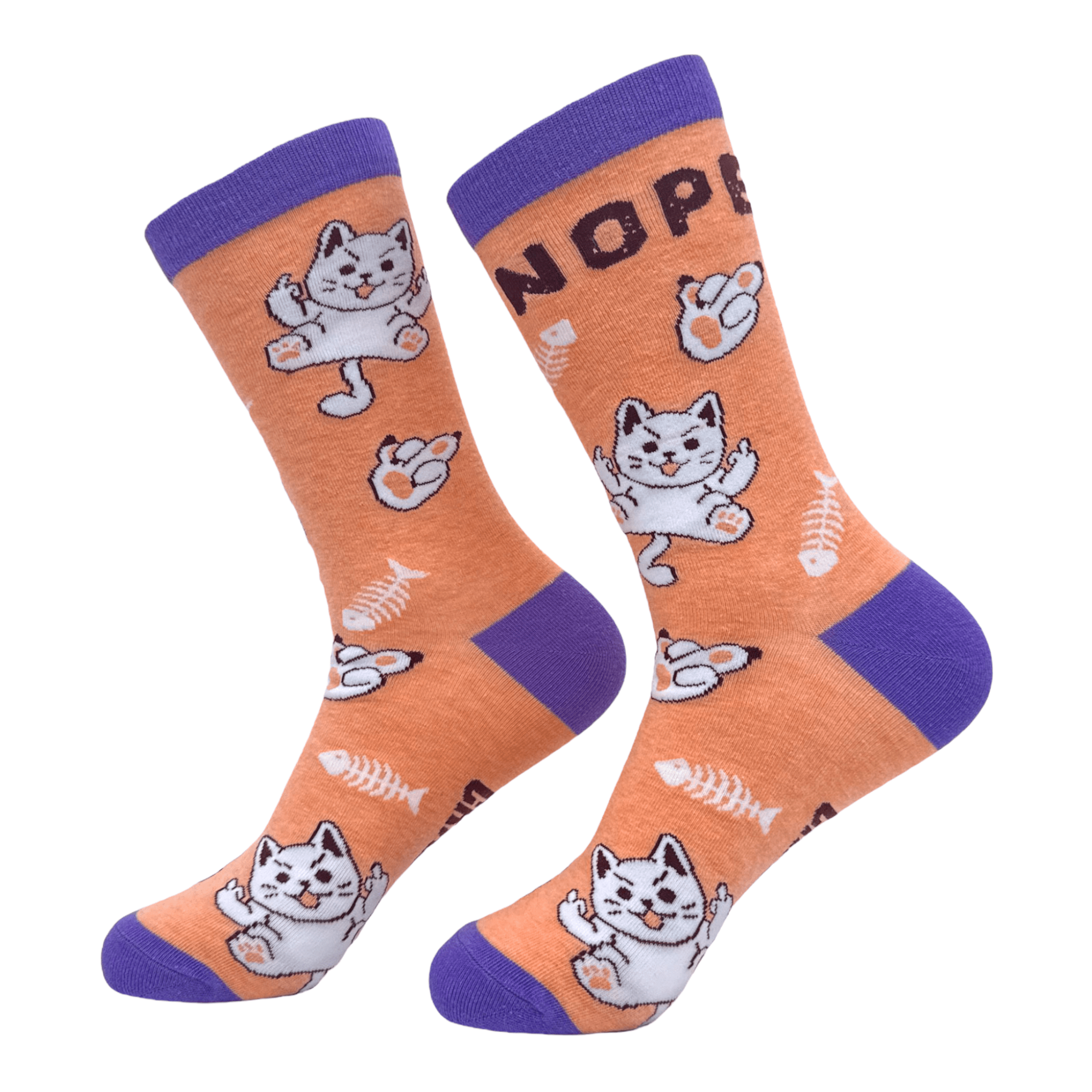 Women's Nope Cat Socks  -  Crazy Dog T-Shirts