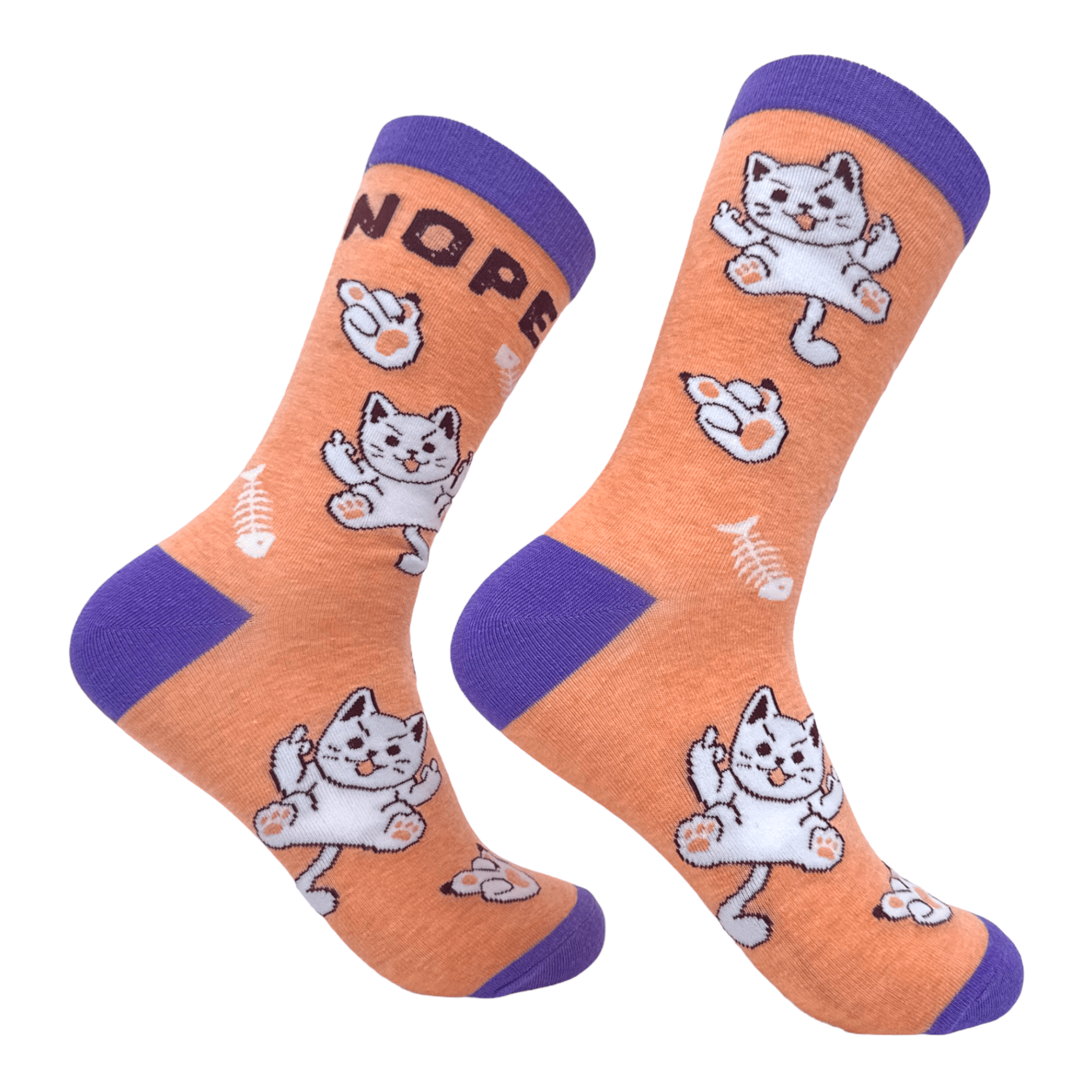 Women's Nope Cat Socks  -  Crazy Dog T-Shirts