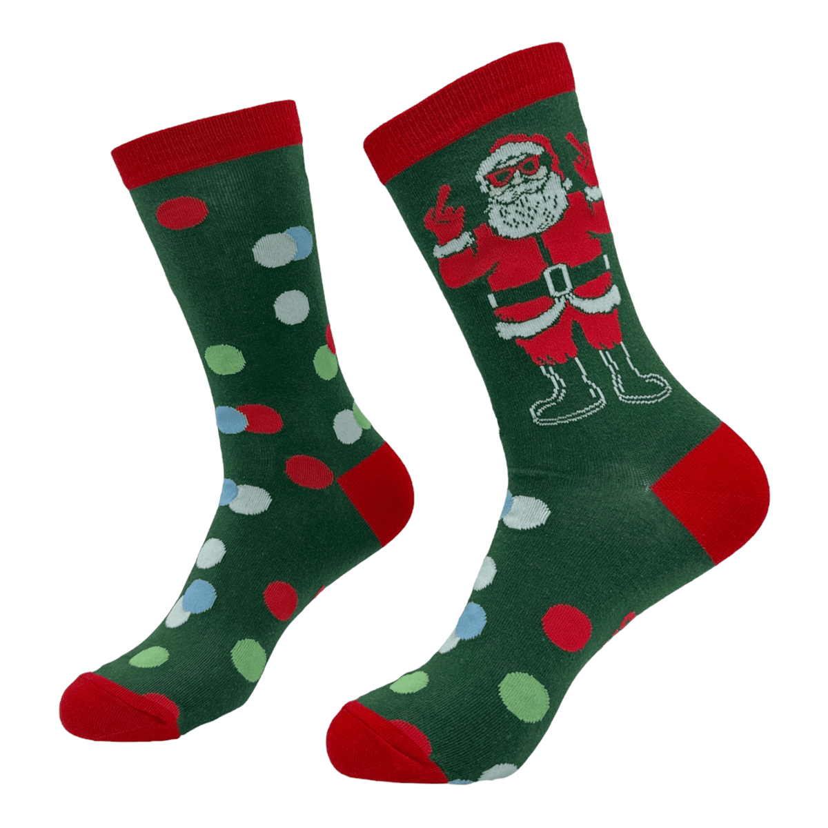 Women&#39;s Santa Flipping Bird Socks  -  Crazy Dog T-Shirts