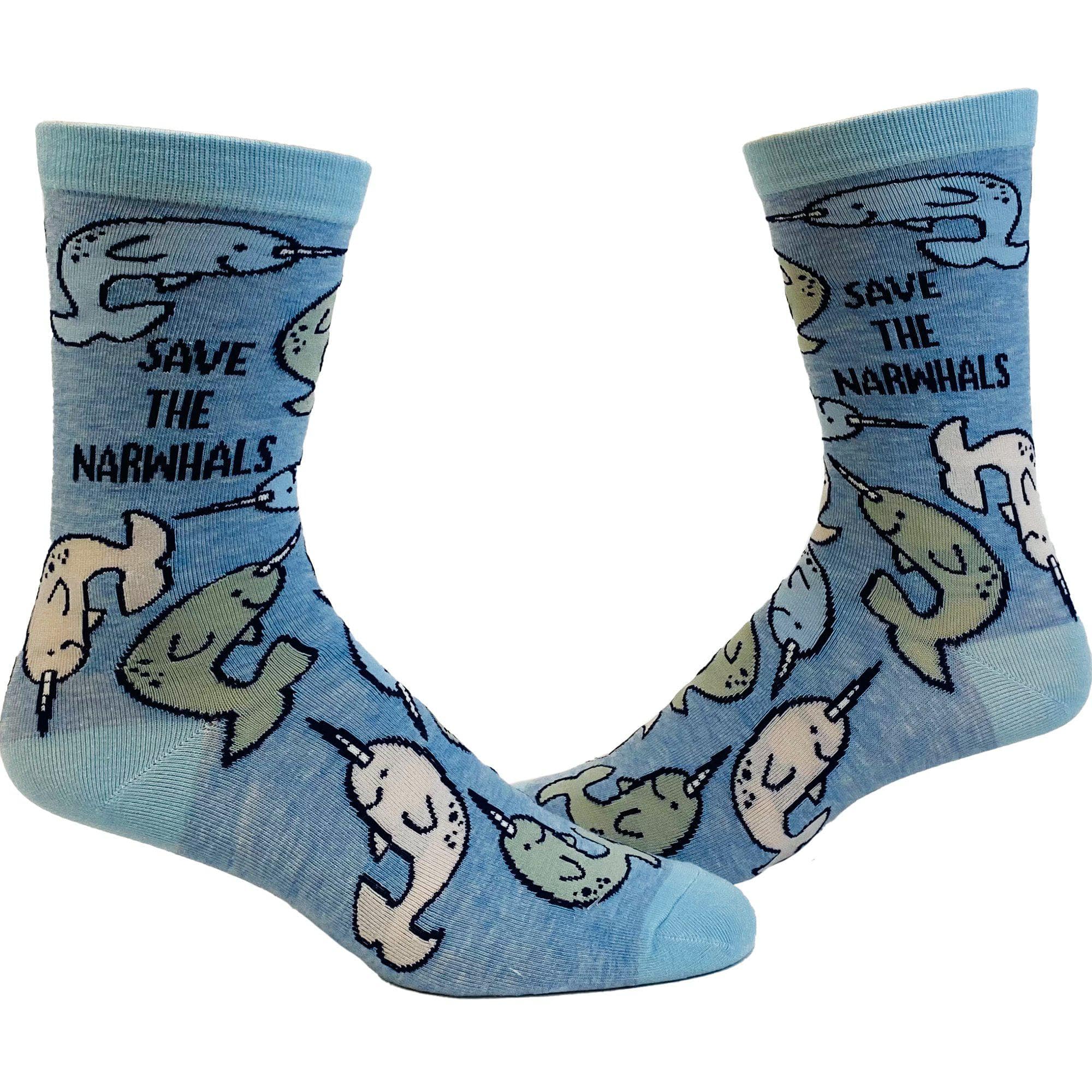 Women's Save The Narwhals Socks - Crazy Dog T-Shirts