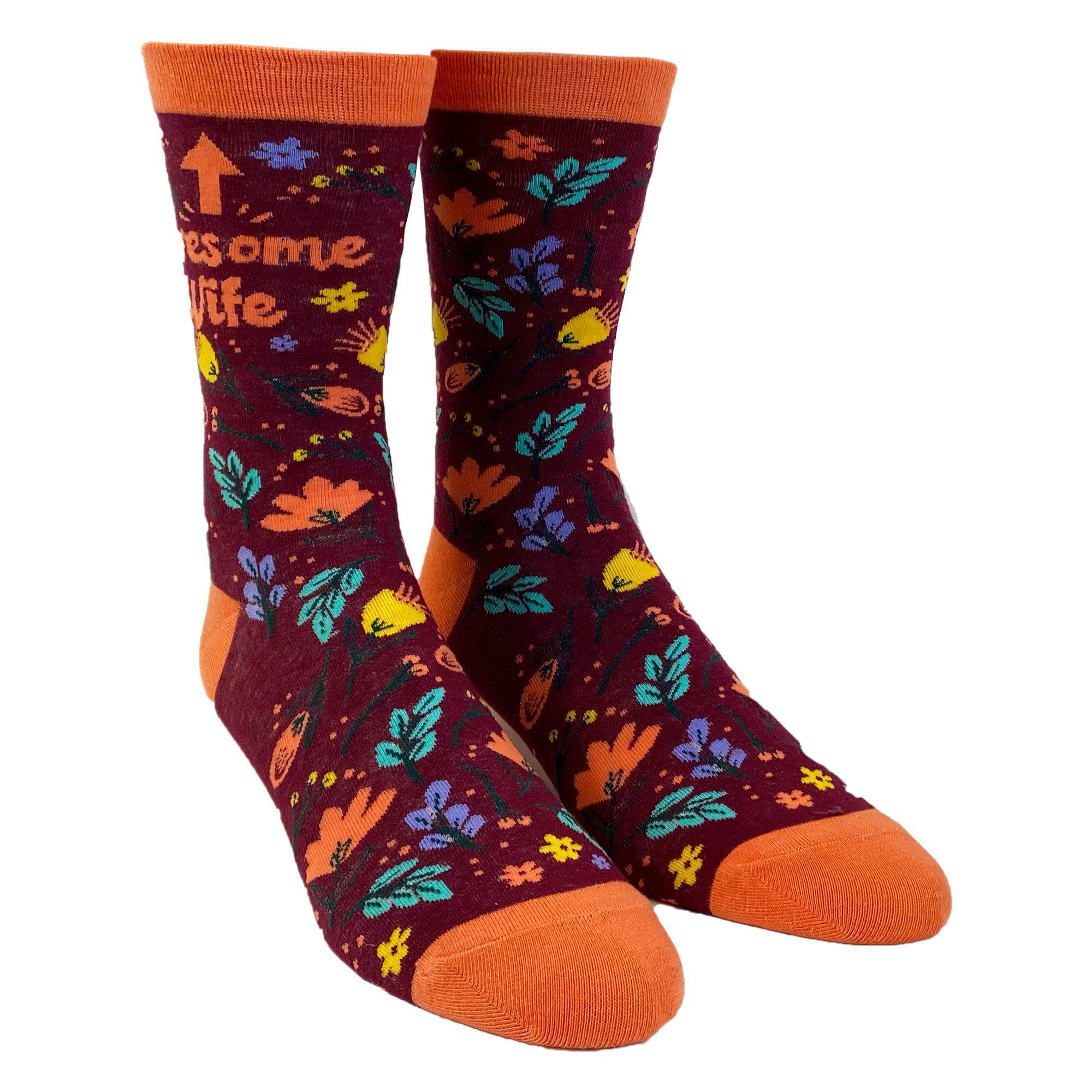 Womens Awesome Wife Socks - Crazy Dog T-Shirts