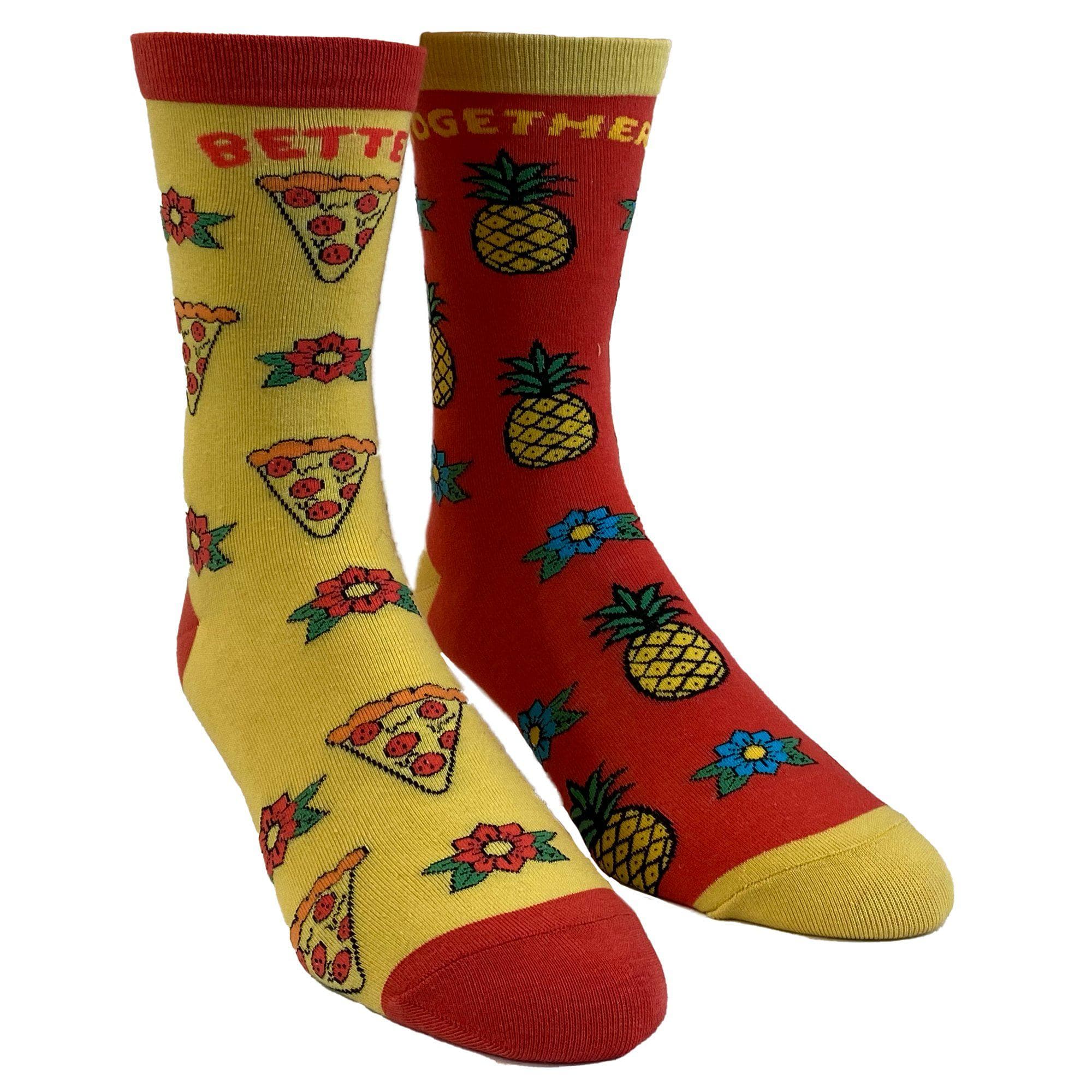 Womens Better Together Pineapple Pizza Socks - Crazy Dog T-Shirts