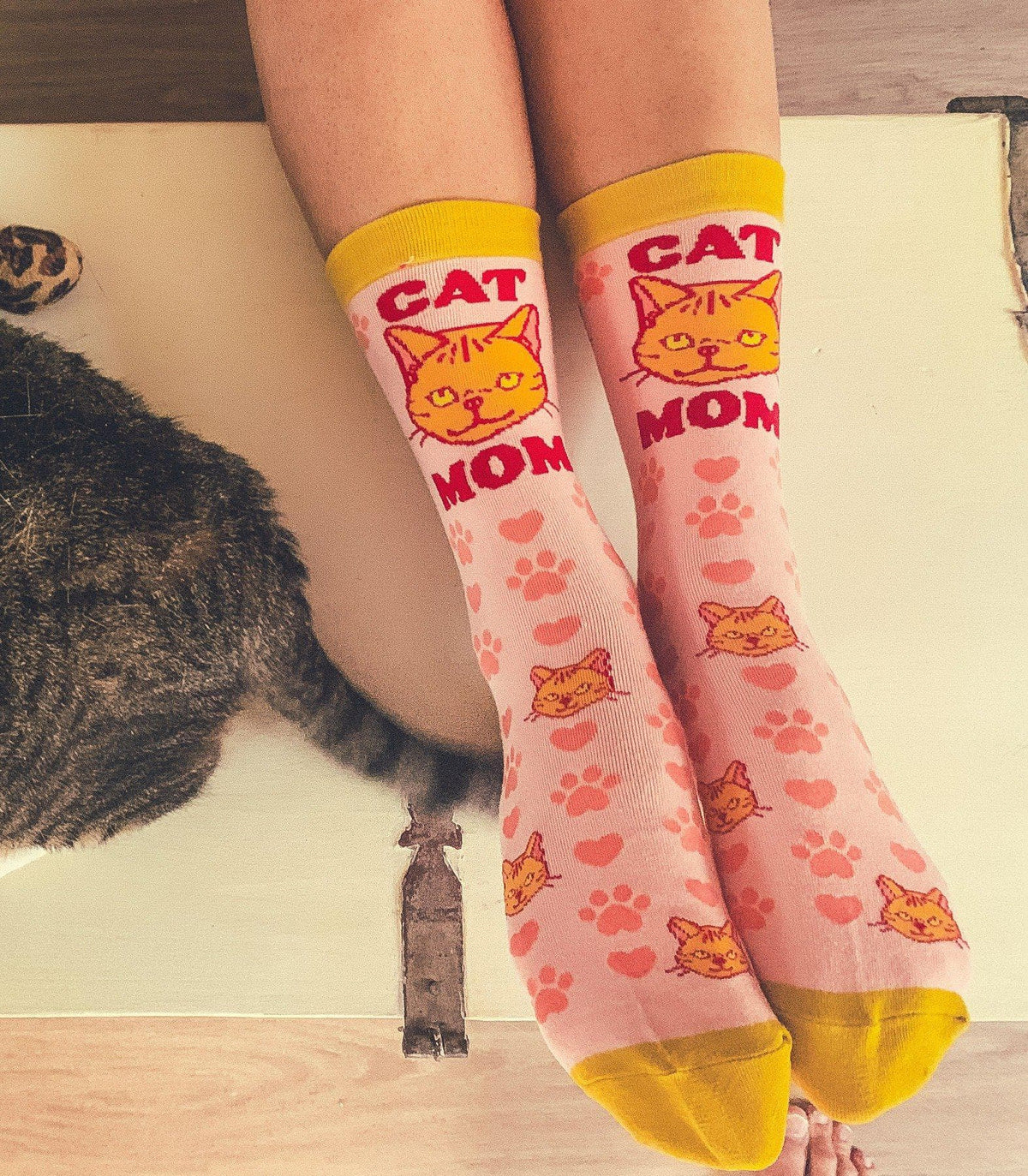 Womens Cat Mom Socks - Crazy Dog T-Shirts