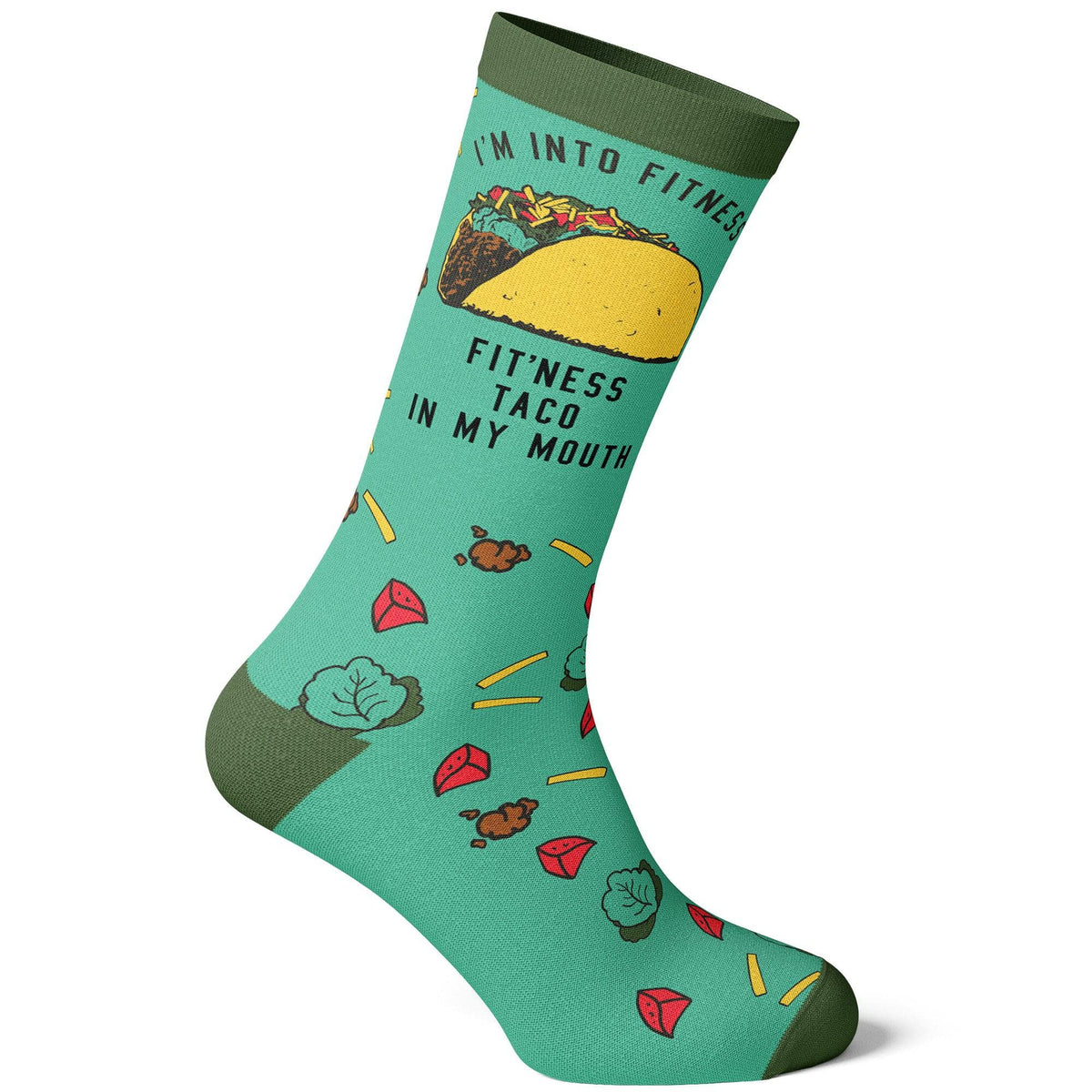 Womens Fitness Taco In My Mouth Socks  -  Crazy Dog T-Shirts