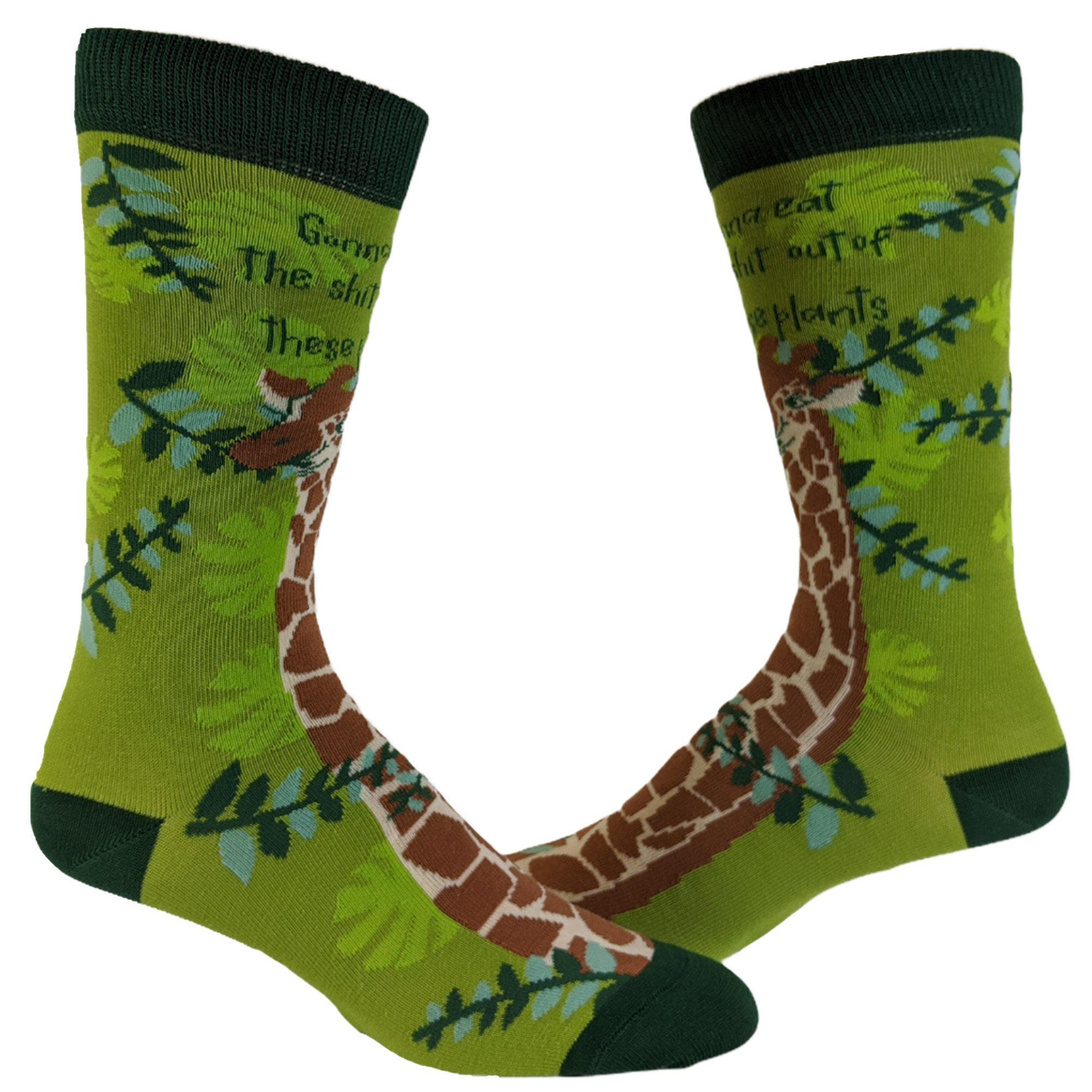 Womens Gonna Eat The Shit Out Of These Plants Socks - Crazy Dog T-Shirts