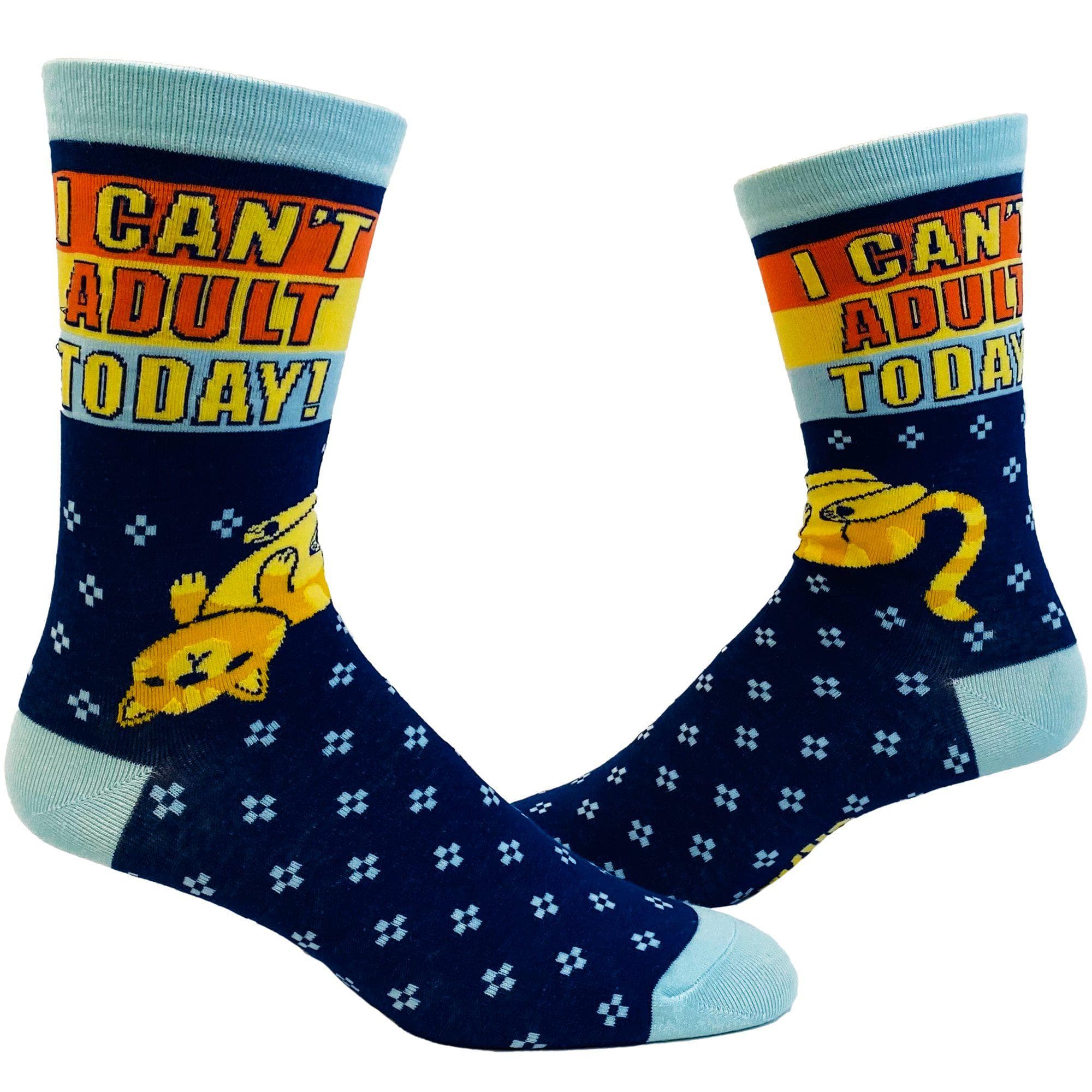 Womens I Can't Adult Today Socks - Crazy Dog T-Shirts