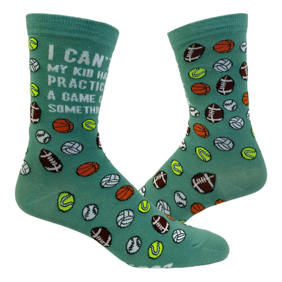 Womens I Can&#39;t My Kid Has Practice Socks - Crazy Dog T-Shirts