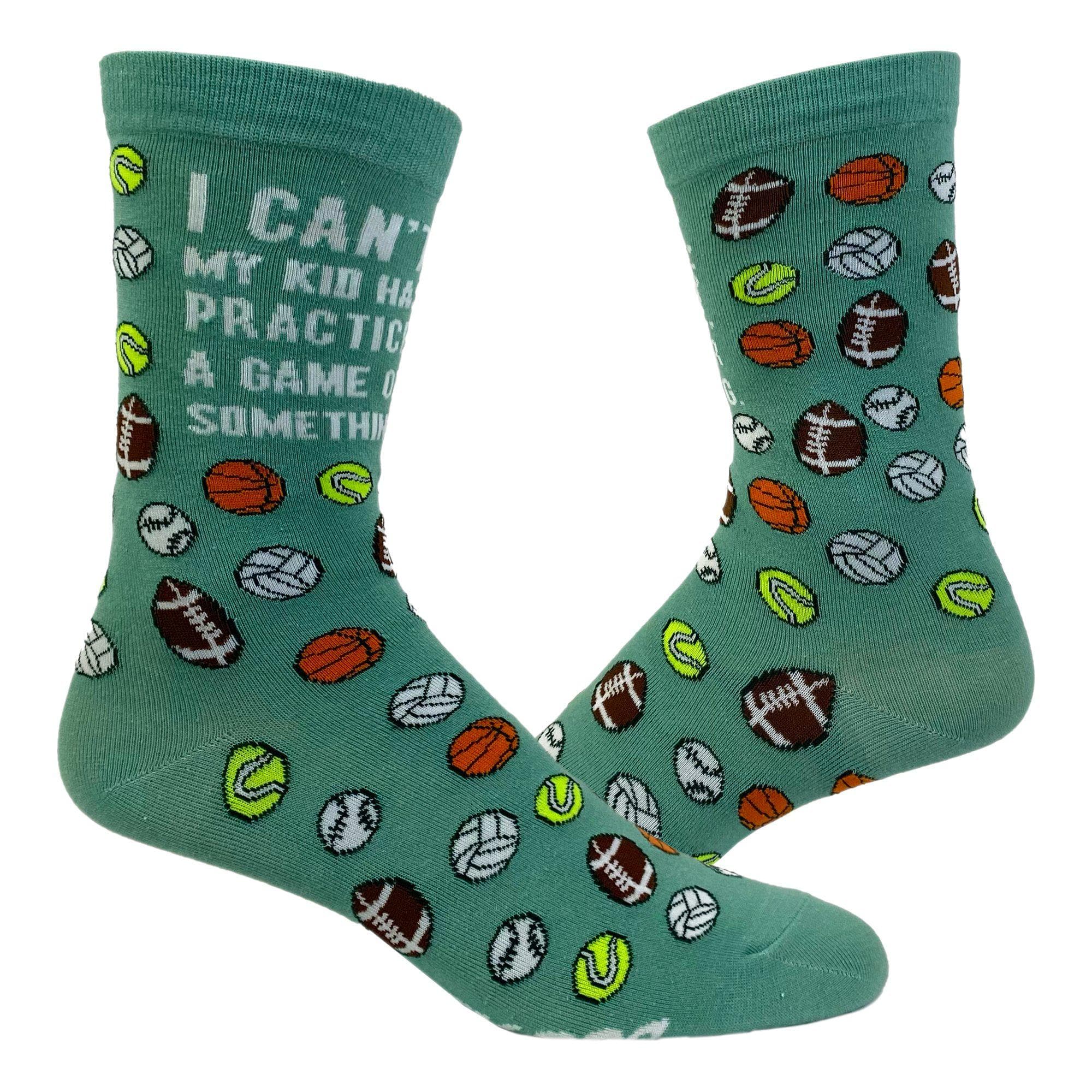 Womens I Can't My Kid Has Practice Socks - Crazy Dog T-Shirts