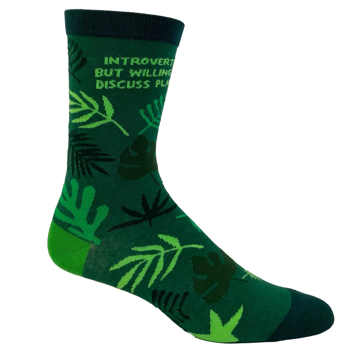 Womens Introverted But Willing To Discuss Plants Socks - Crazy Dog T-Shirts